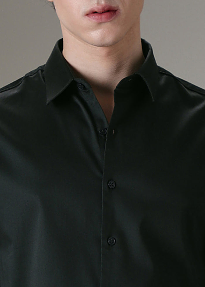 Premium Cotton Satin Greyish Green Shirt
