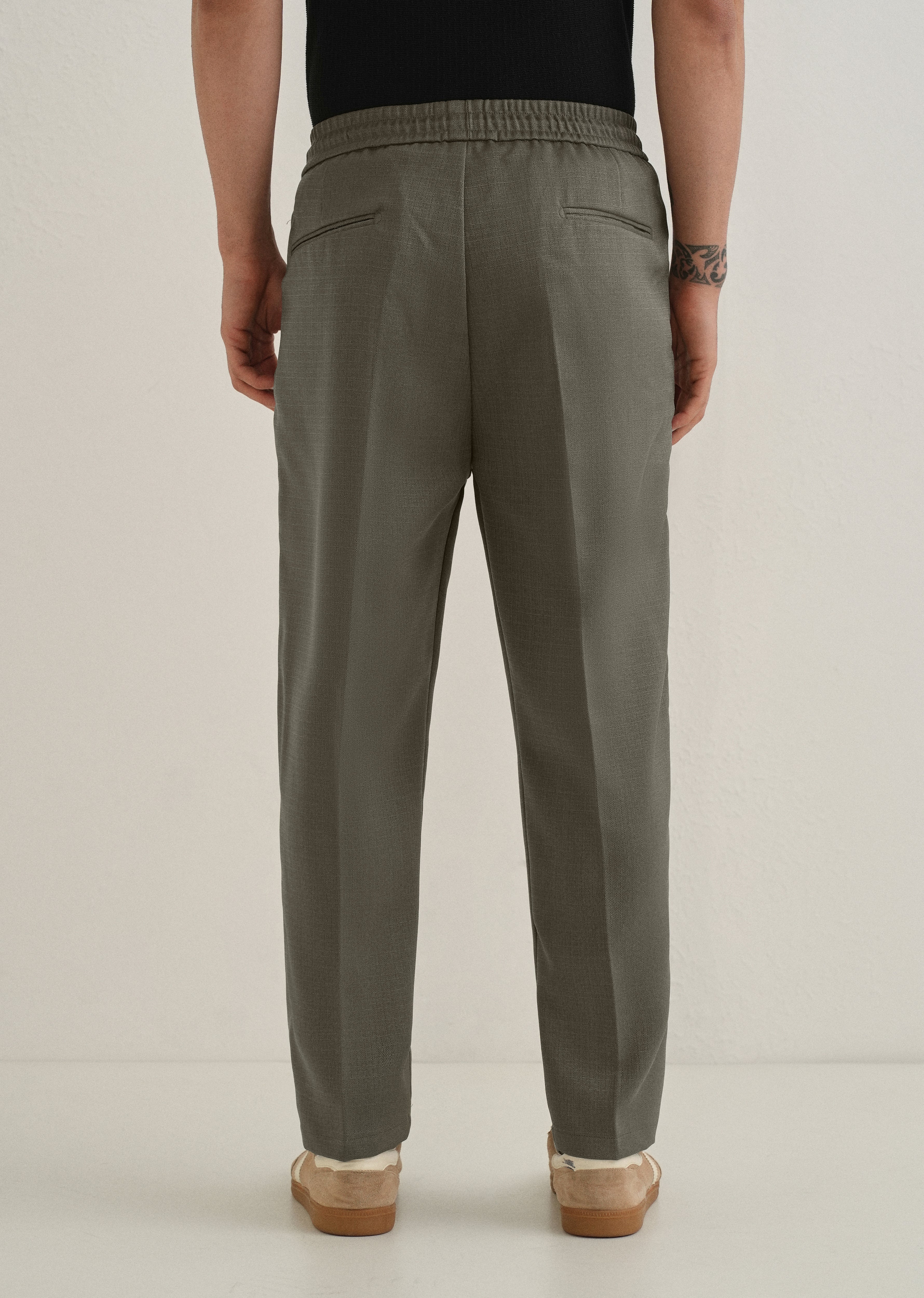 Dark Green Pleated Korean Pant
