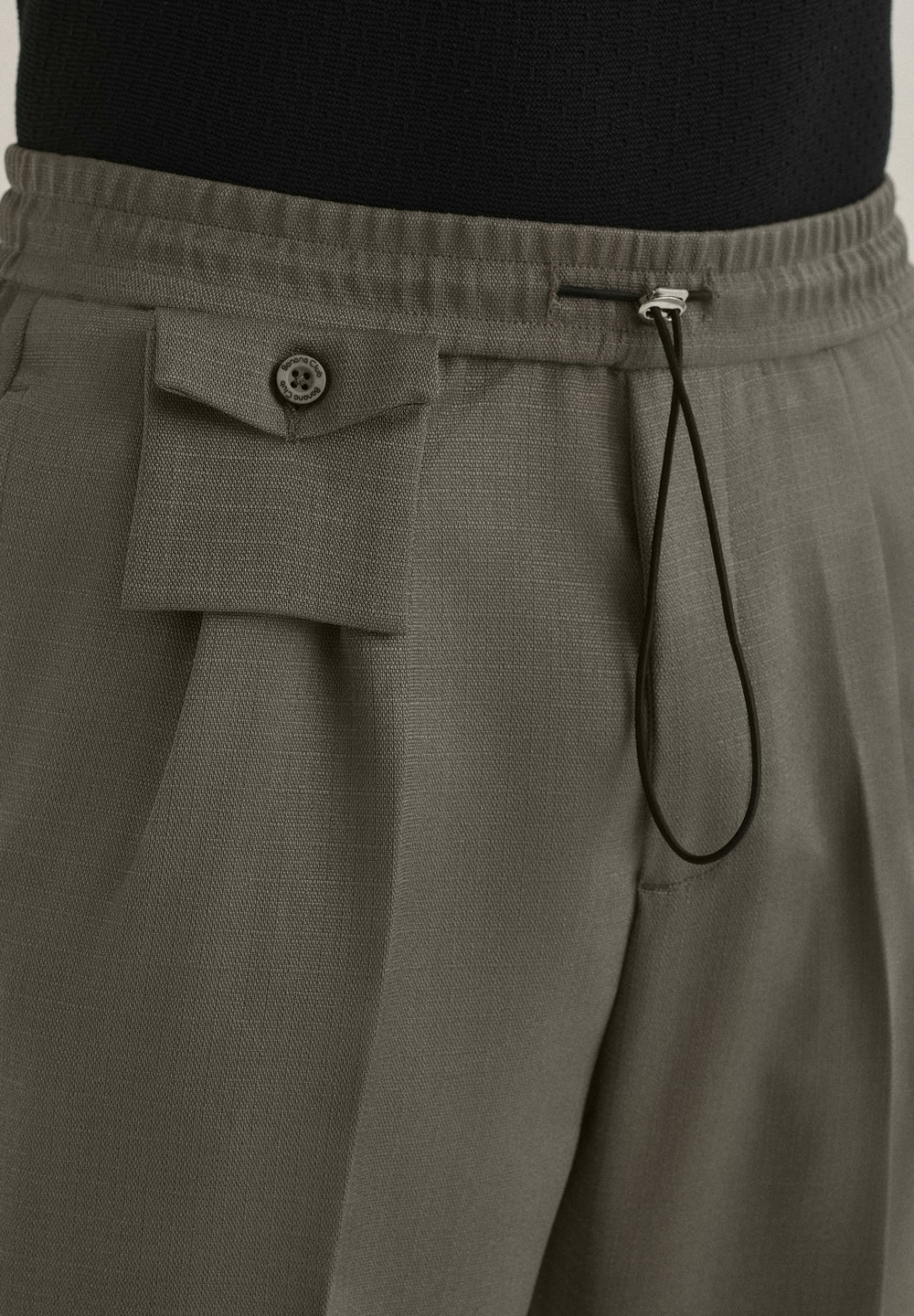 Dark Green Pleated Korean Pant