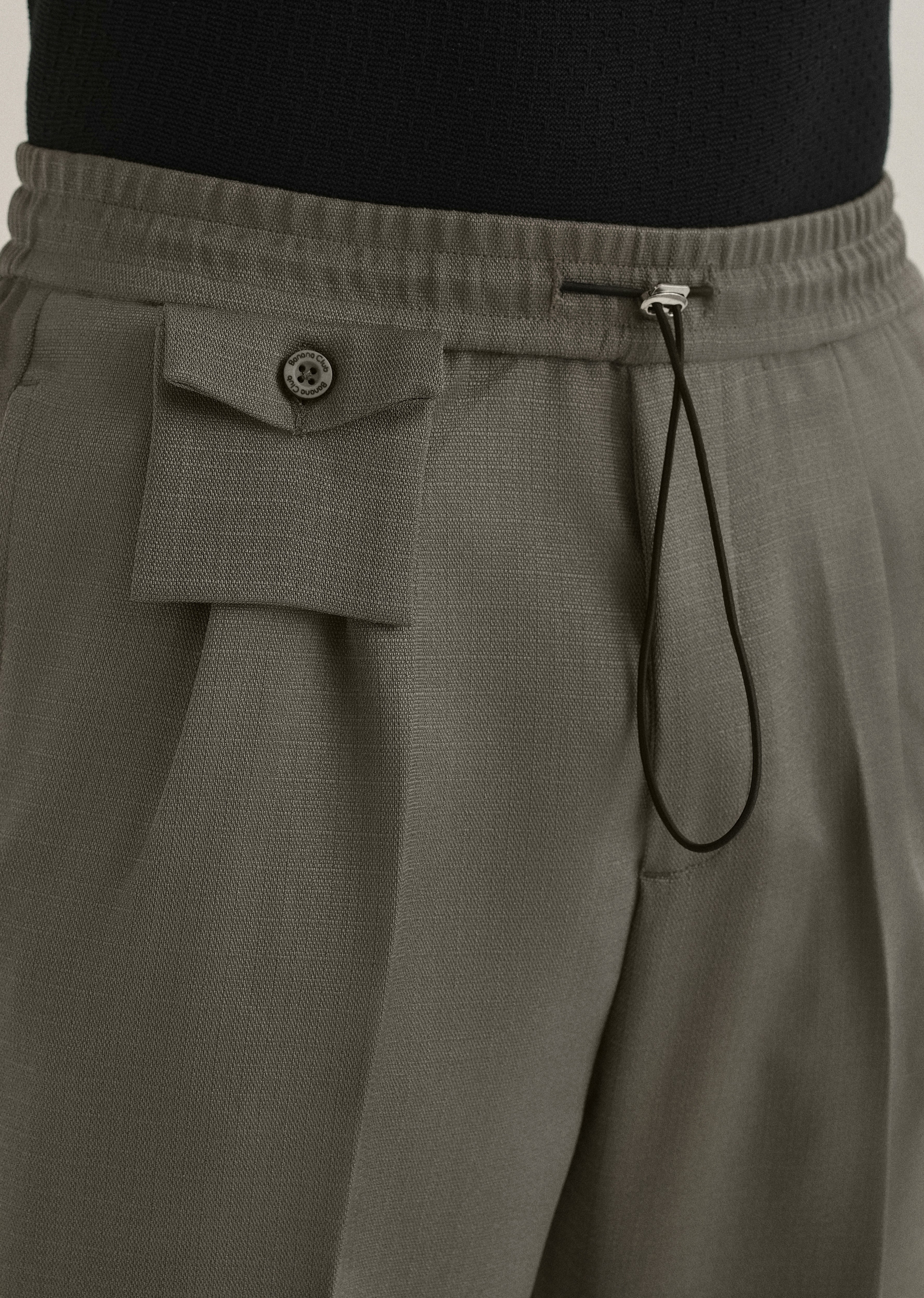 Dark Green Pleated Korean Pant
