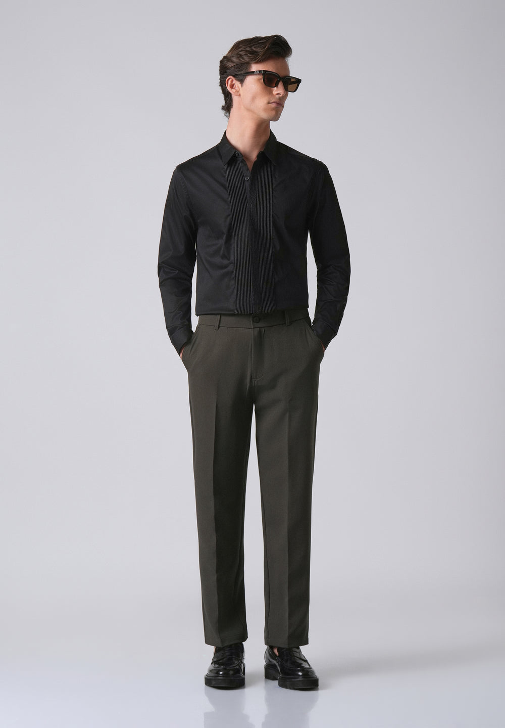 Dark Green Relaxed Fit Trousers