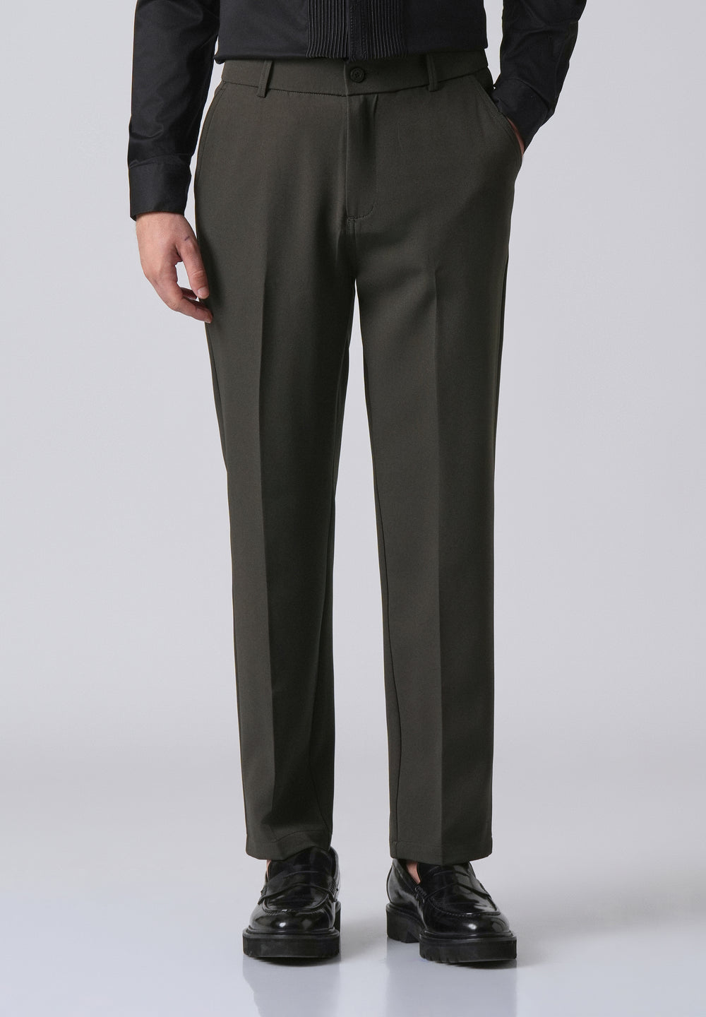 Dark Green Relaxed Fit Trousers