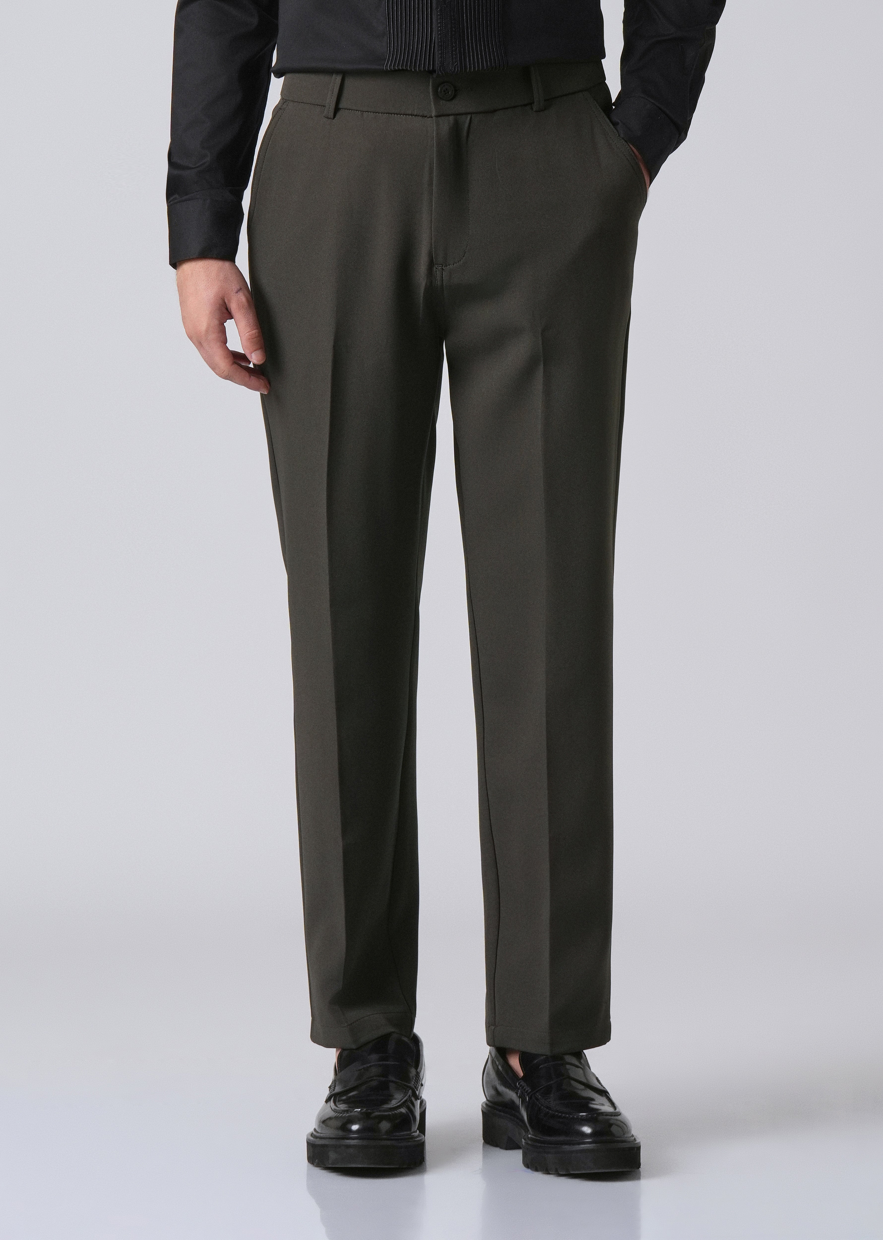 Dark Green Relaxed Fit Trousers