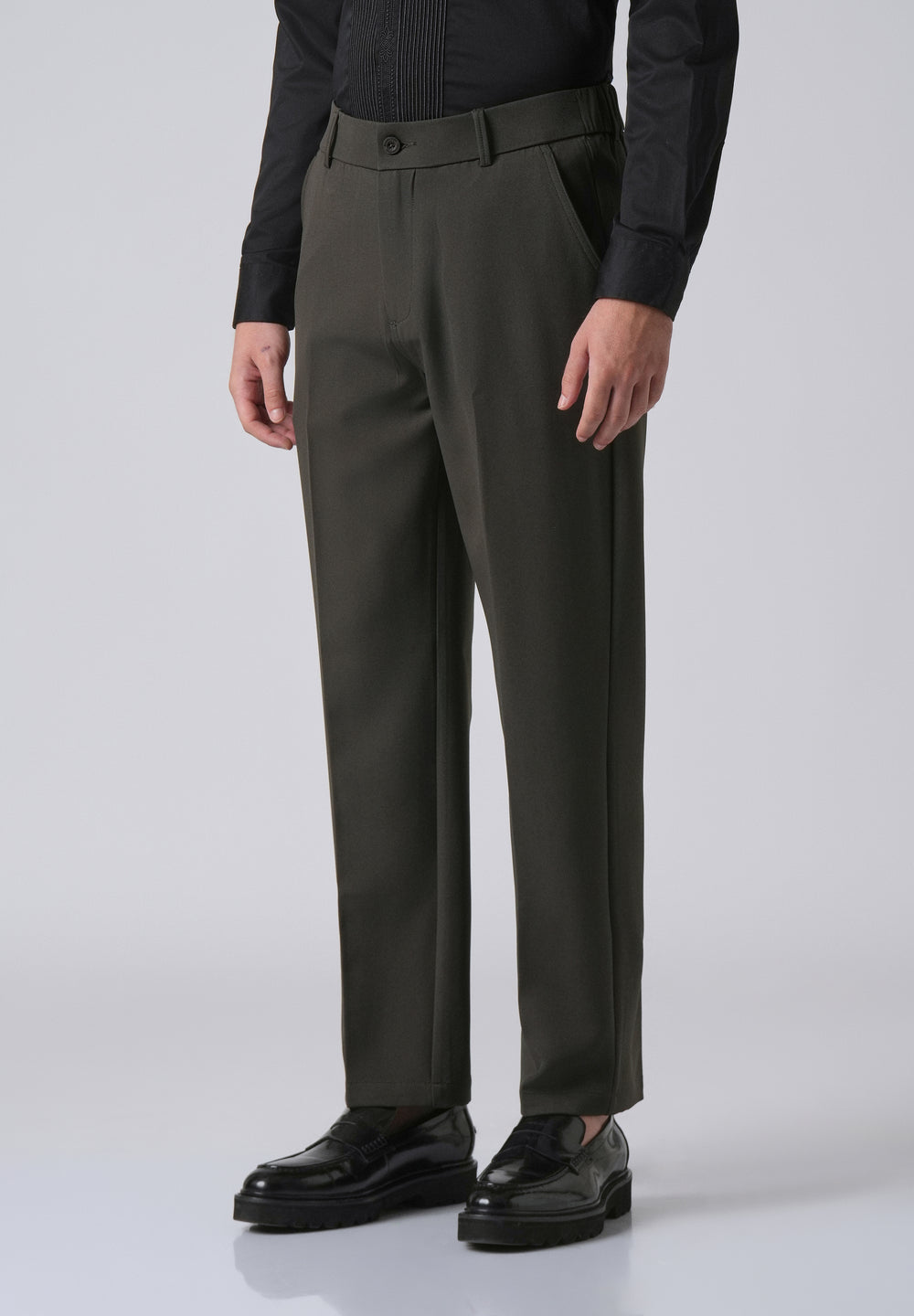 Dark Green Relaxed Fit Trousers