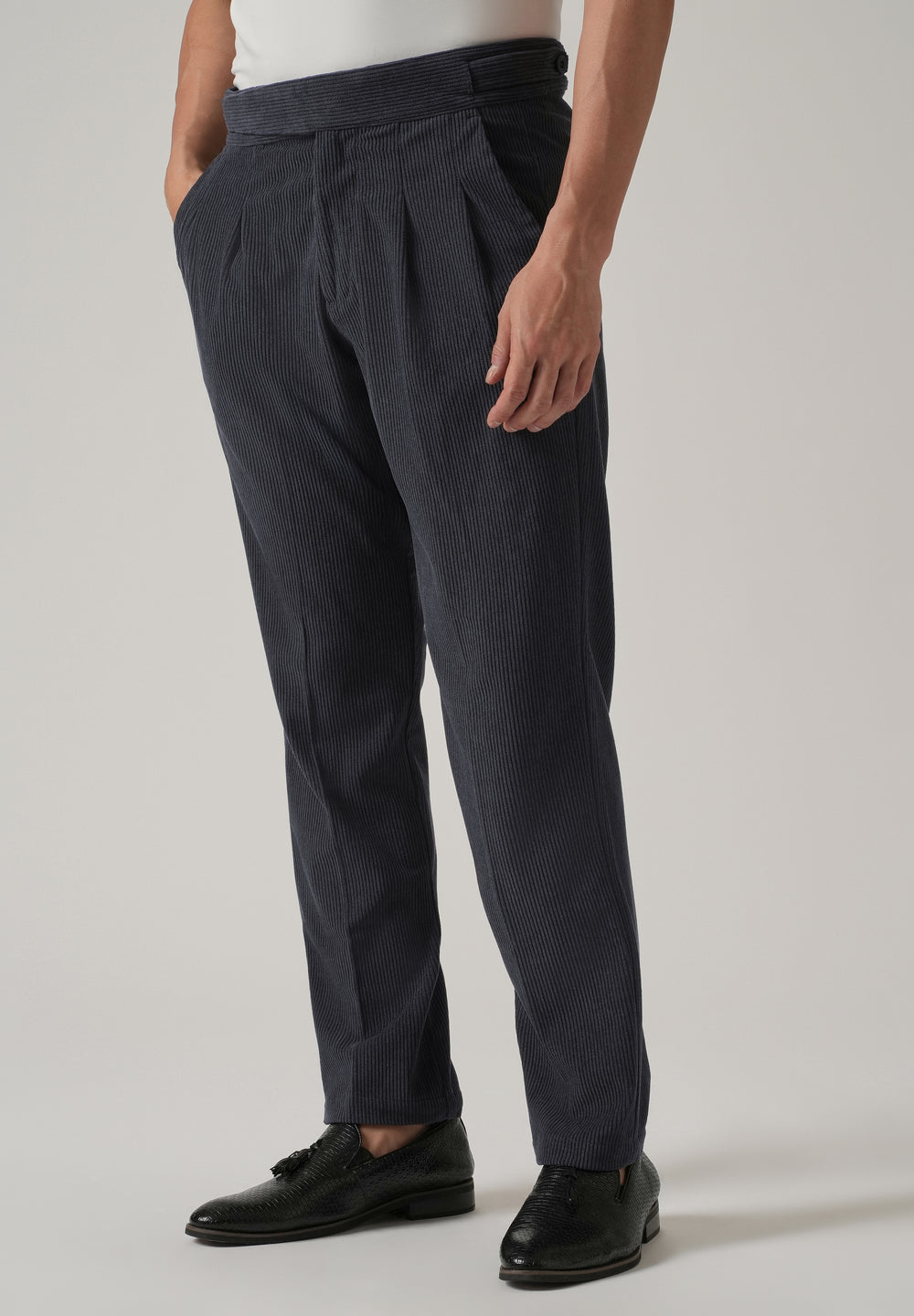 Dark Grey Corduroy Gurkha Pants