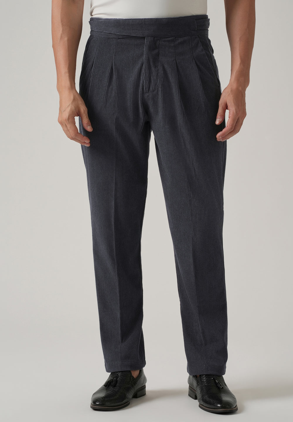 Dark Grey Corduroy Gurkha Pants