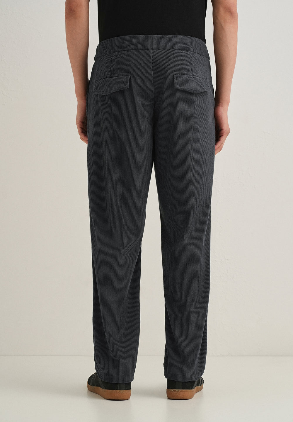 Dark Grey Drawstring Corduroy Pant