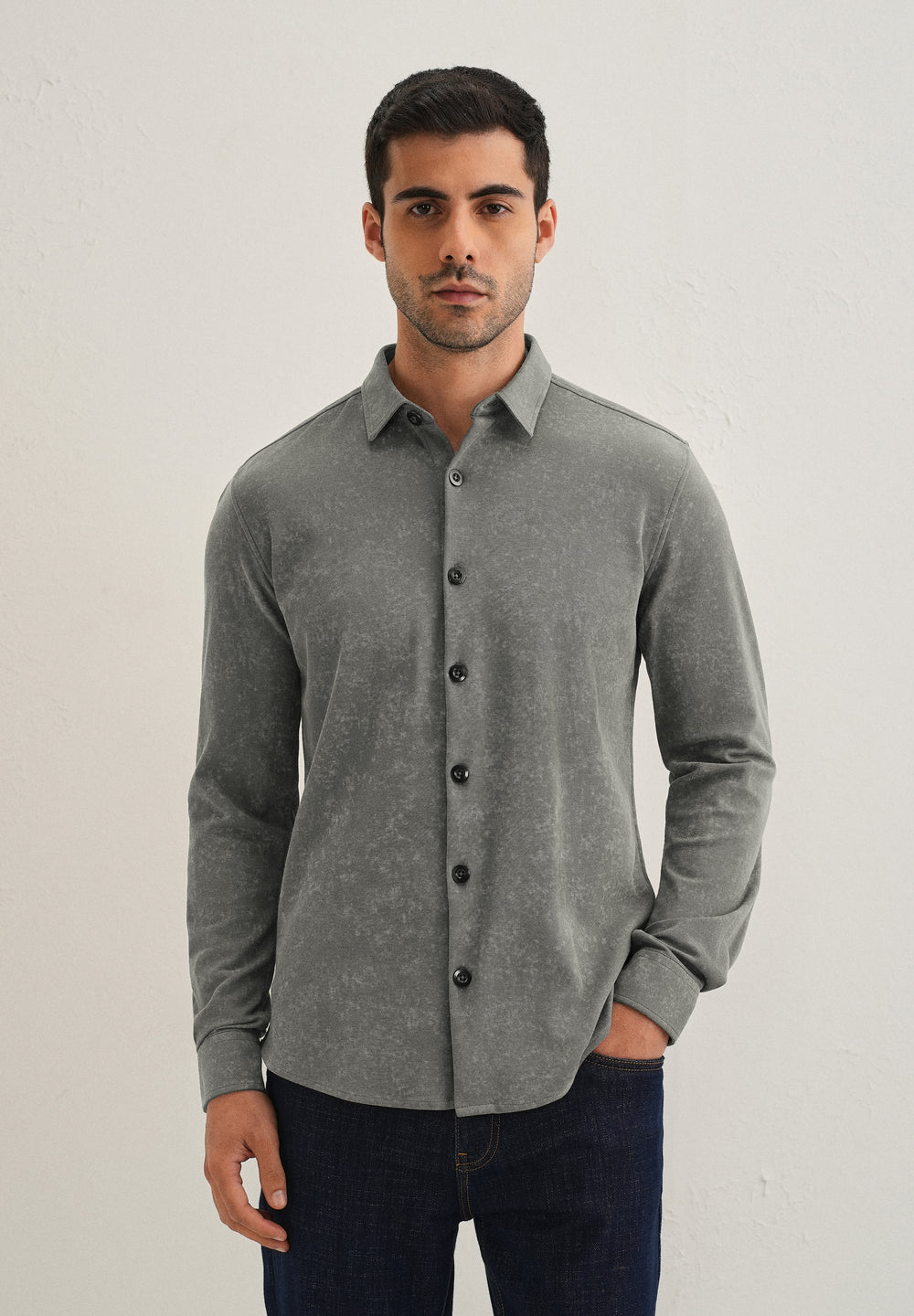 Dark Grey Knitted Shirt