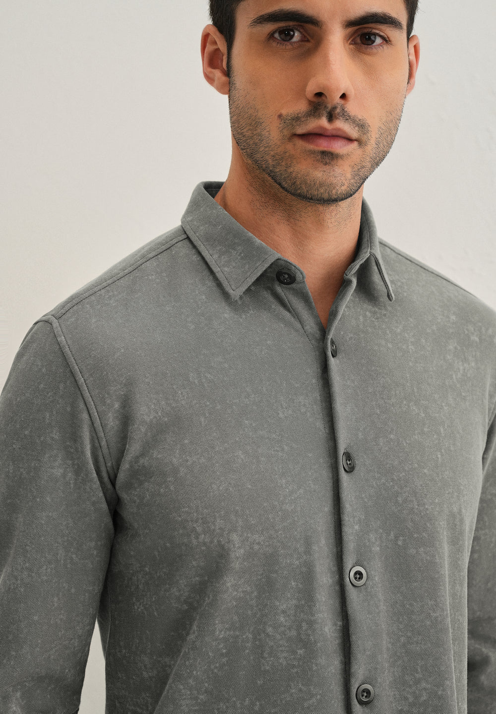 Dark Grey Knitted Shirt