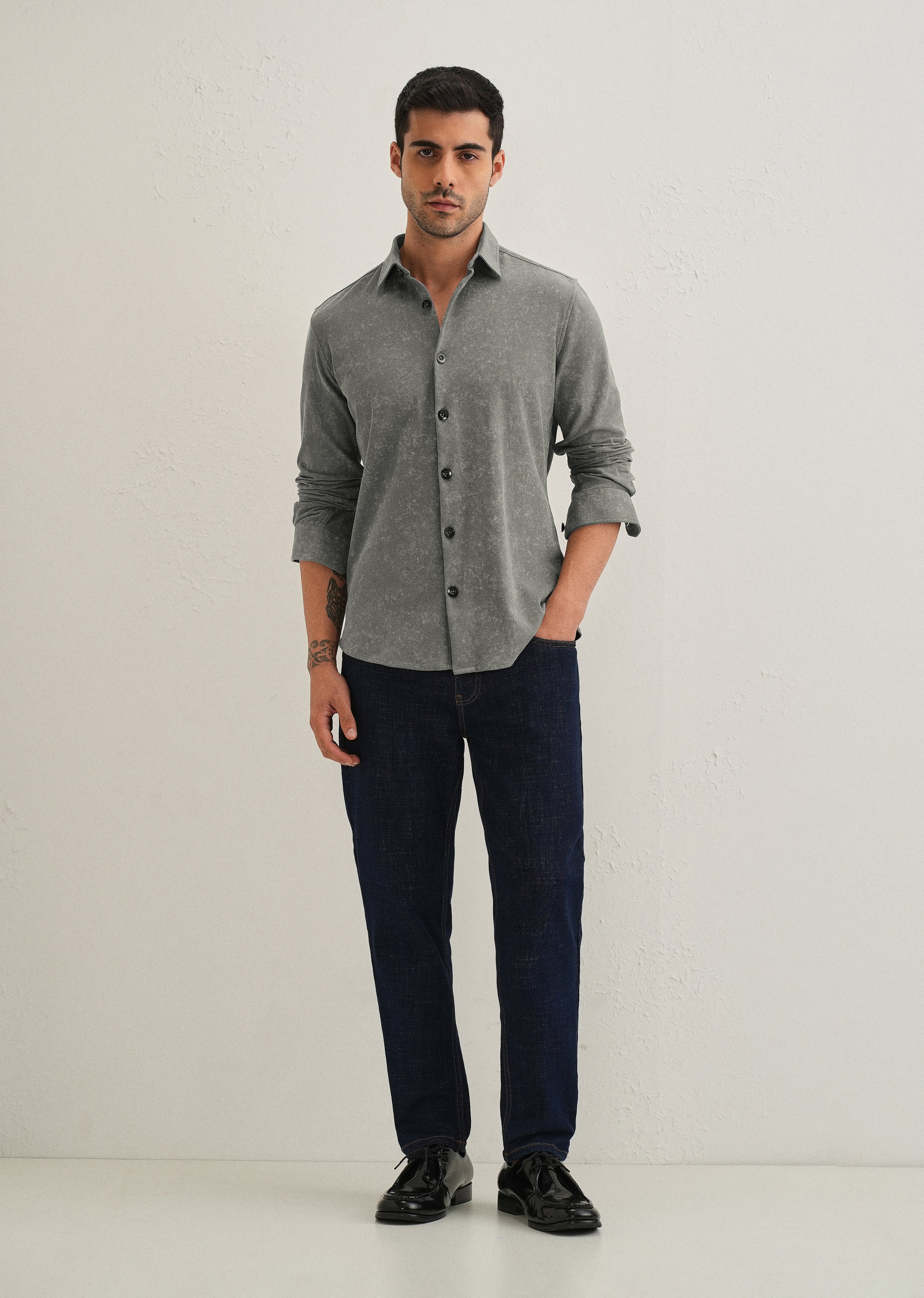 Dark Grey Knitted Shirt