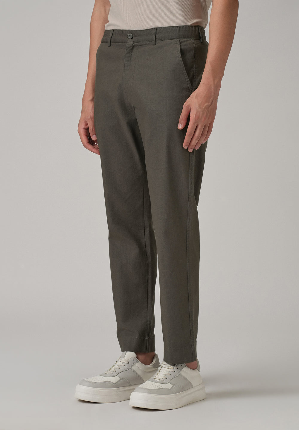 Dark Grey Cotton Trouser