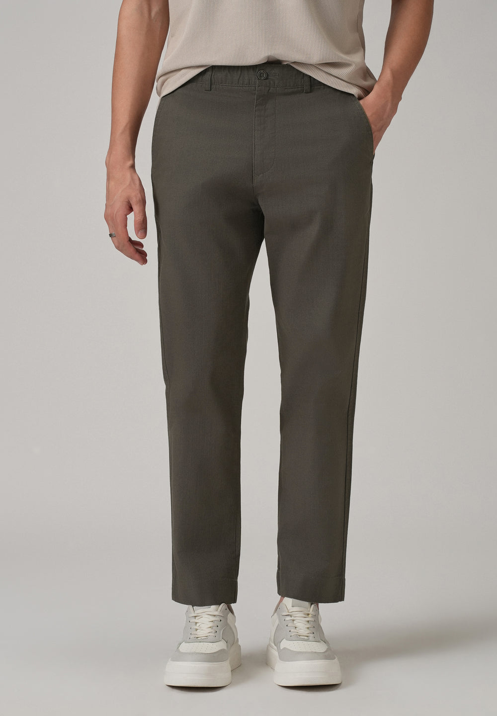 Dark Grey Cotton Trouser