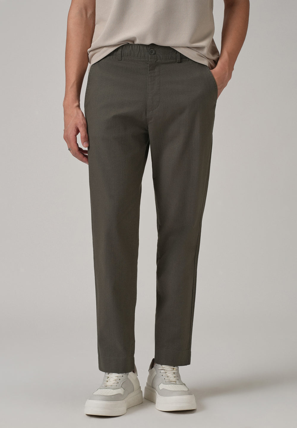 Dark Grey Cotton Trouser