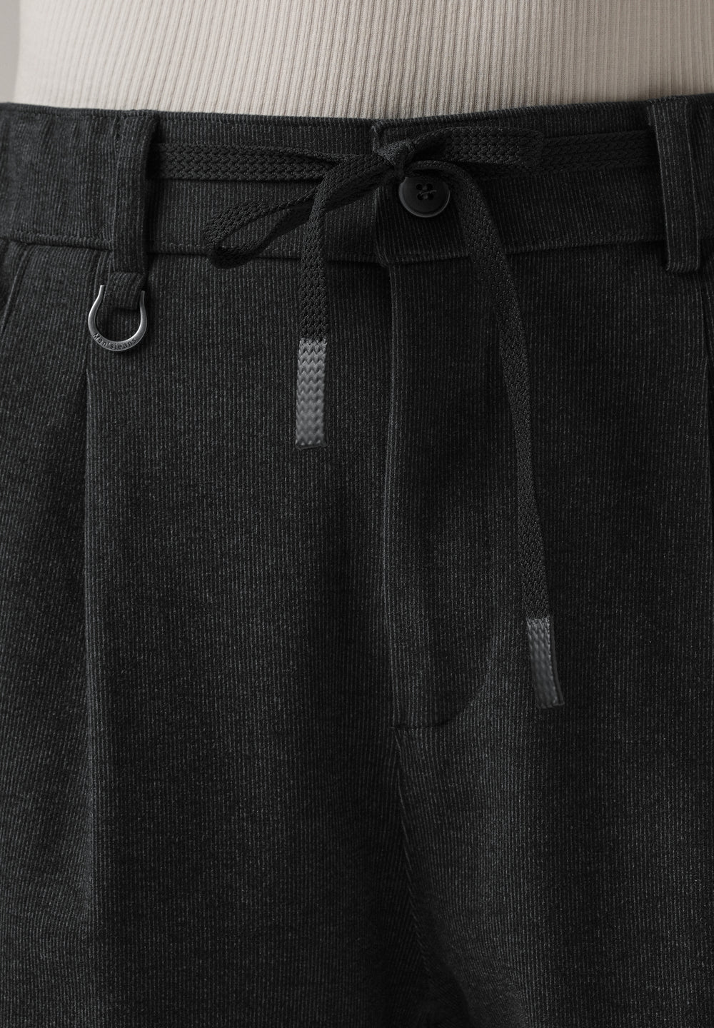 Dark Grey Pin Stripe Suede Pant