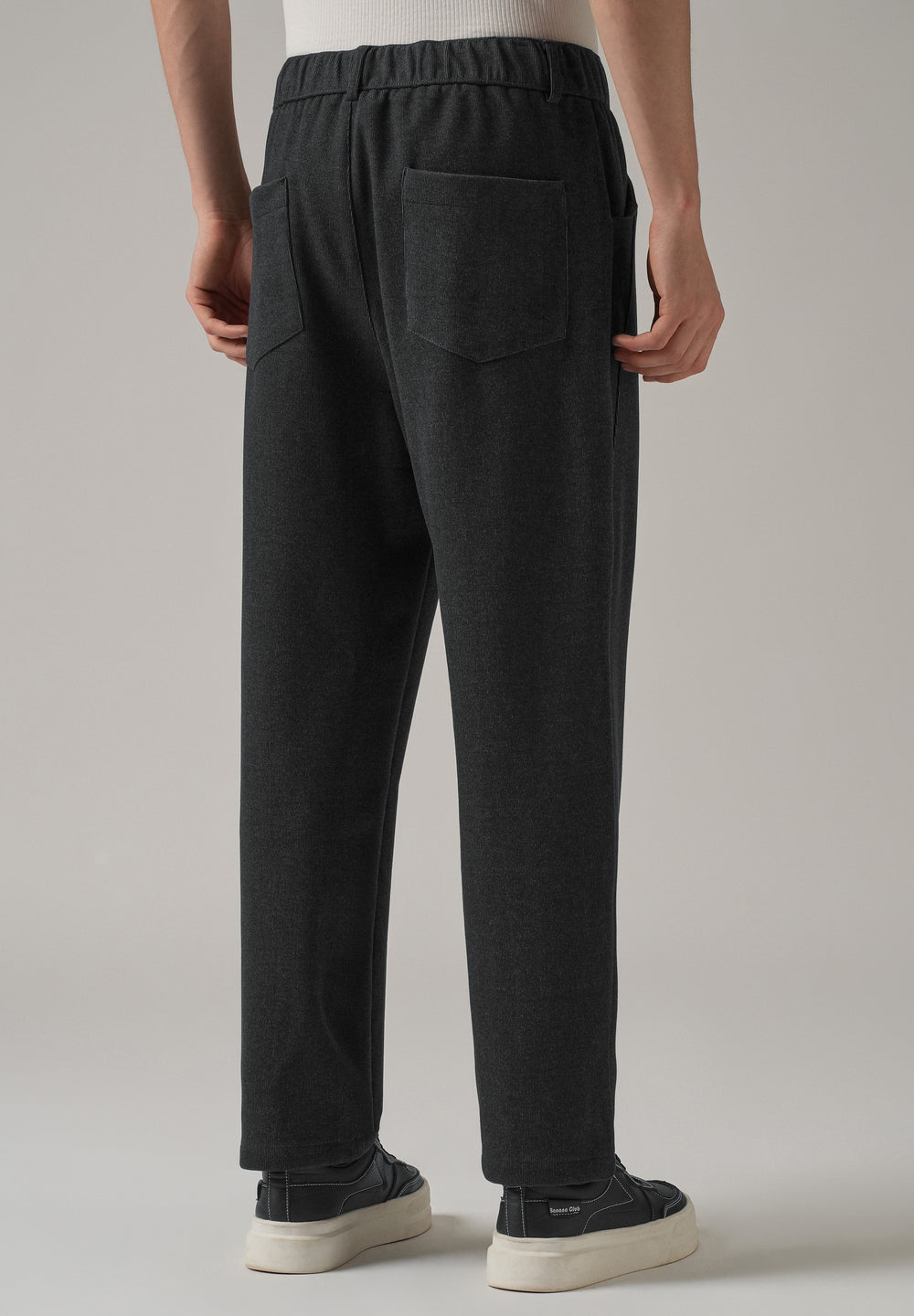Dark Grey Pin Stripe Suede Pant