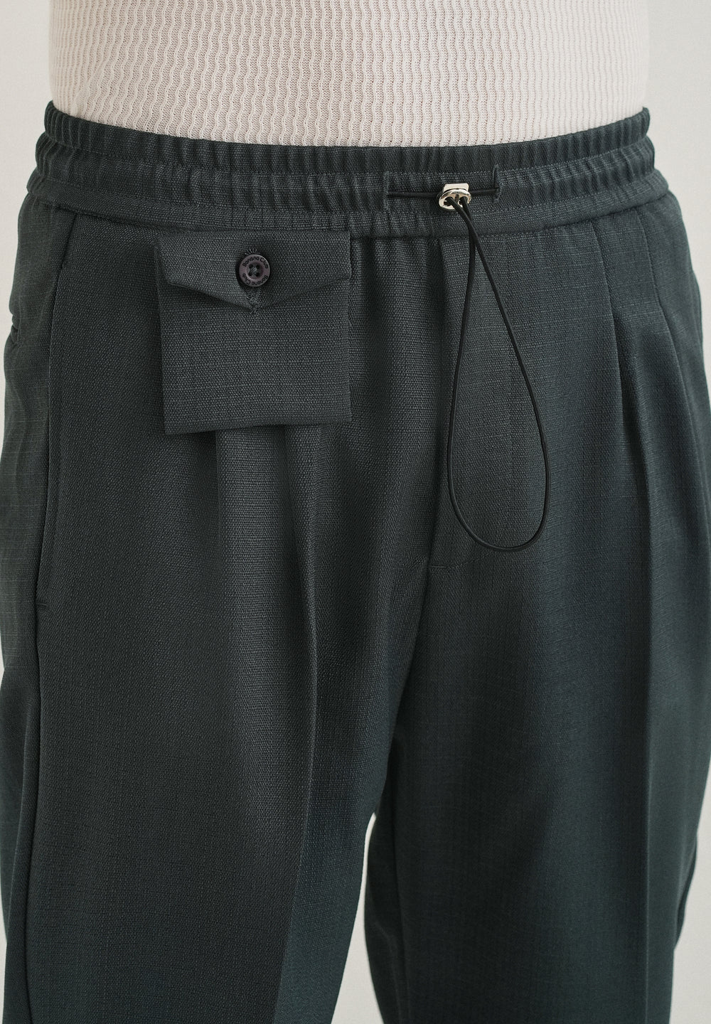 Dark Grey Pleated Korean Pant
