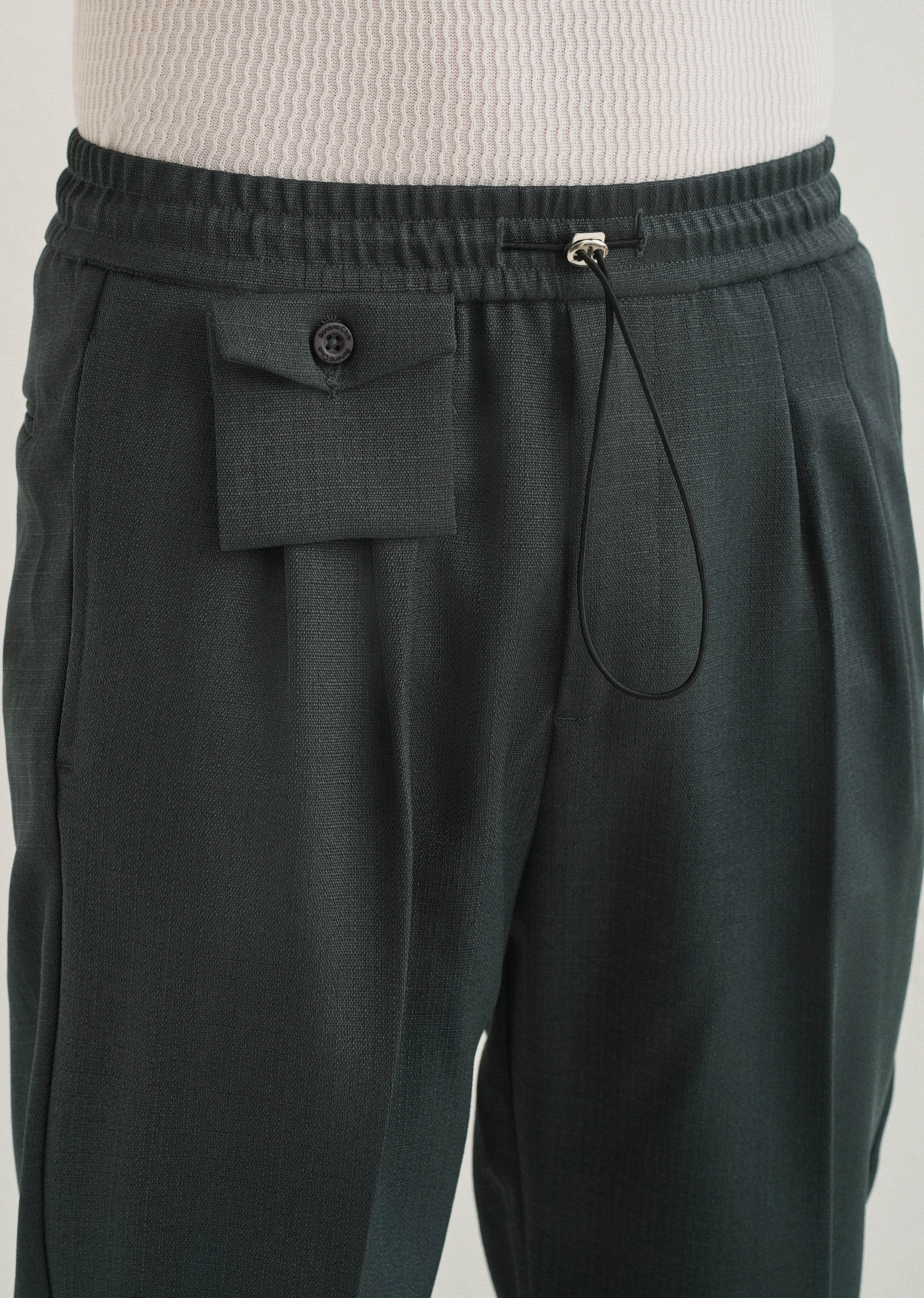 Dark Grey Pleated Korean Pant