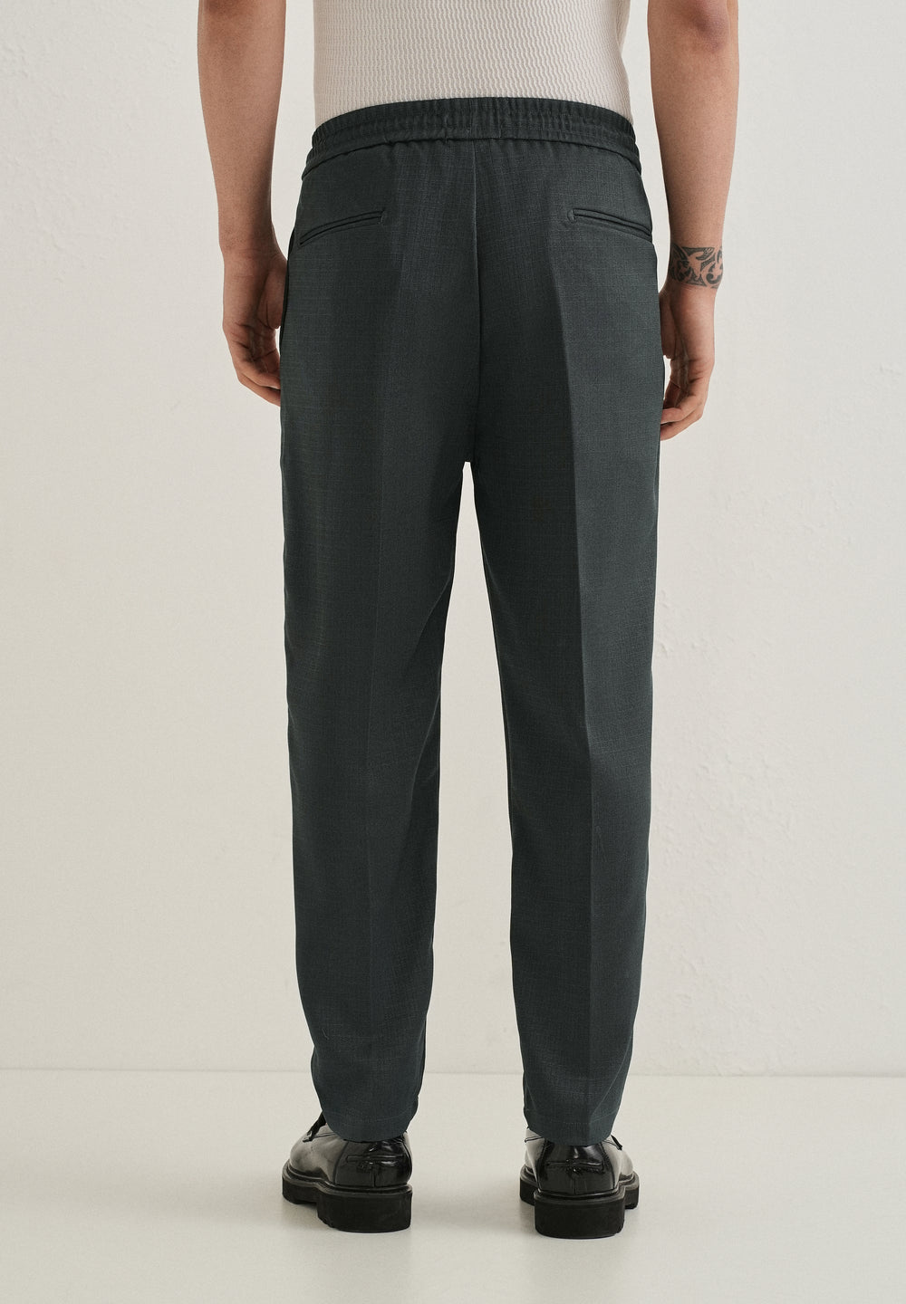 Dark Grey Pleated Korean Pant
