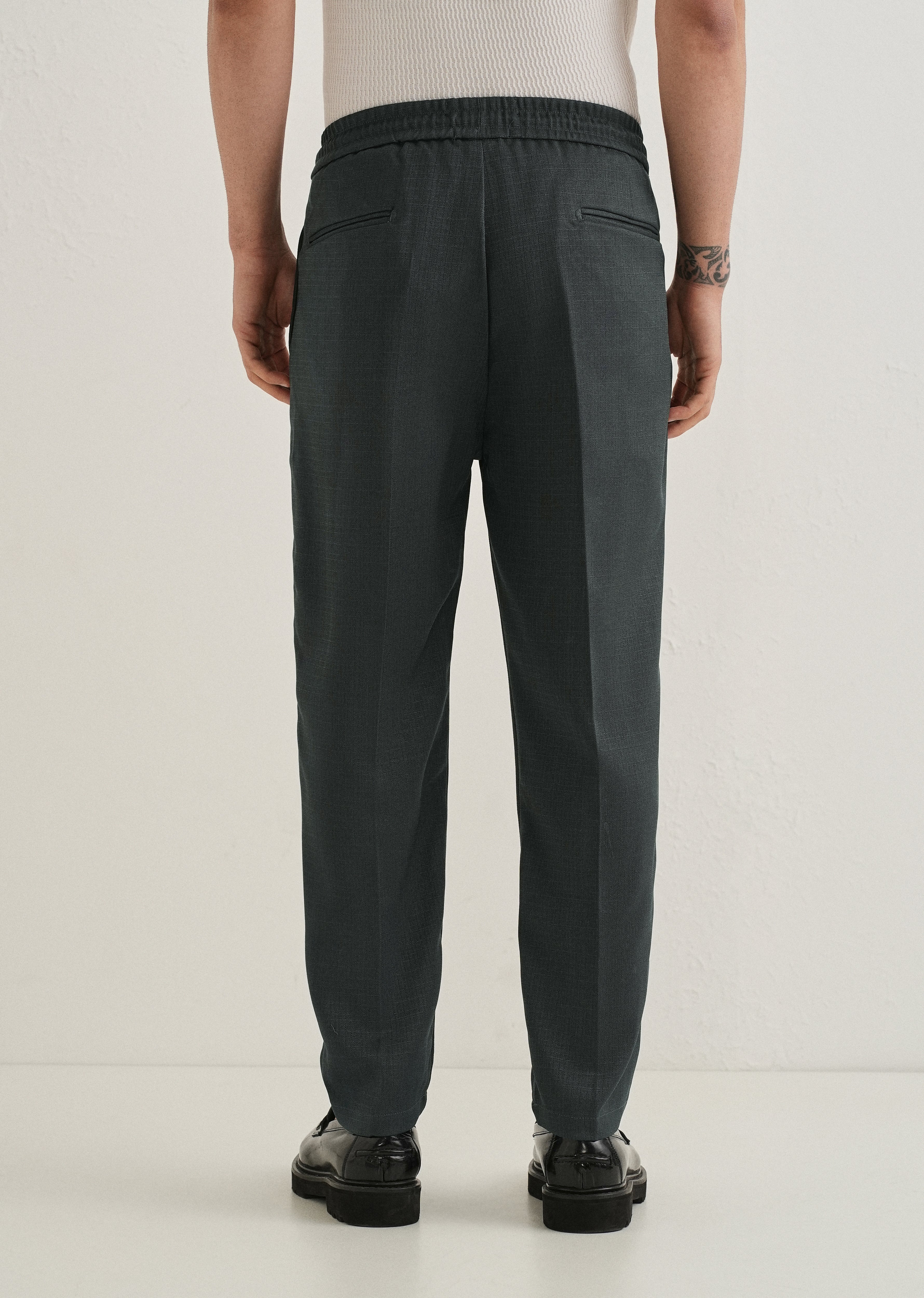 Dark Grey Pleated Korean Pant