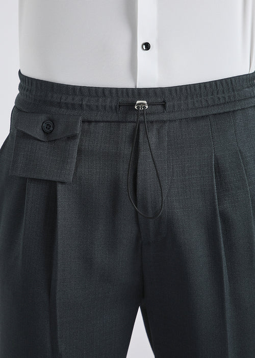 Dark Grey Pleated Korean Pant