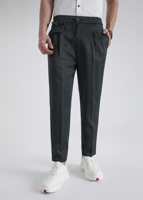 Dark Grey Pleated Korean Pant