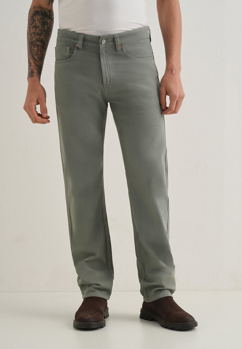 Dark Grey Regular Fit Denim