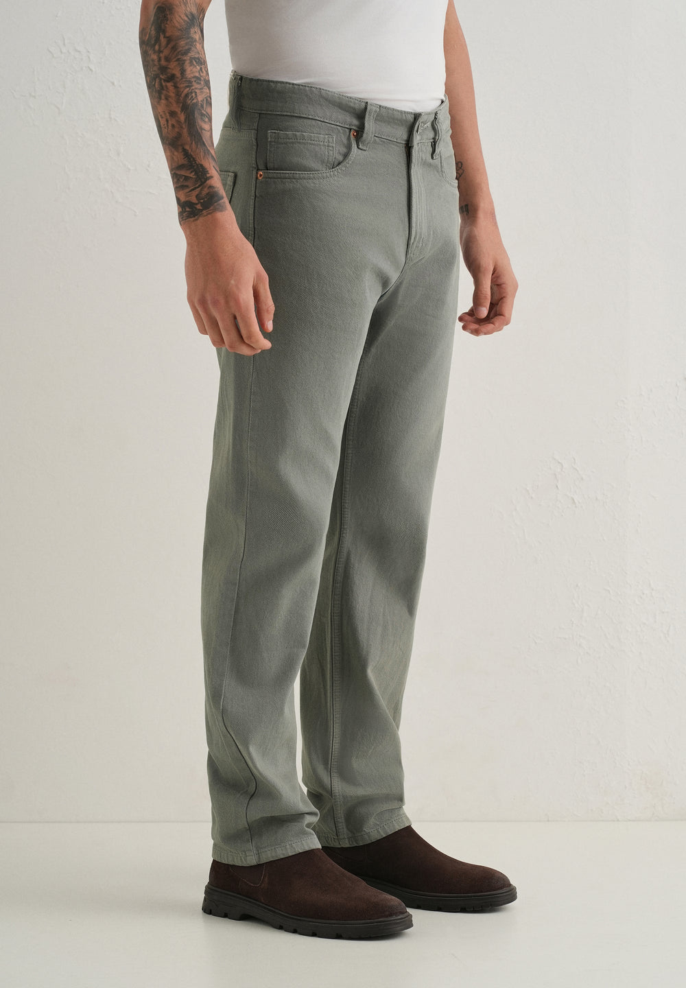 Dark Grey Regular Fit Denim