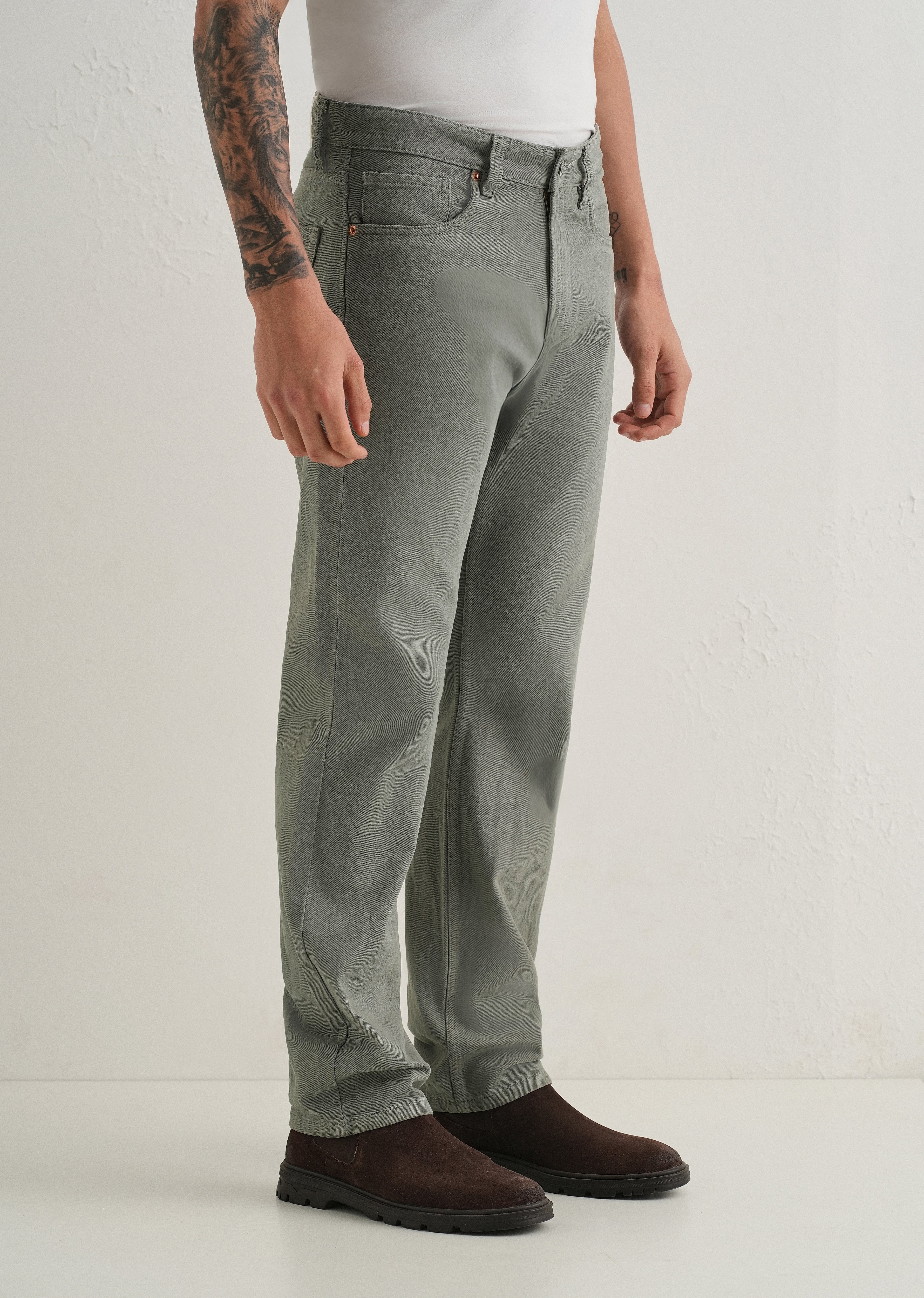 Dark Grey Regular Fit Denim