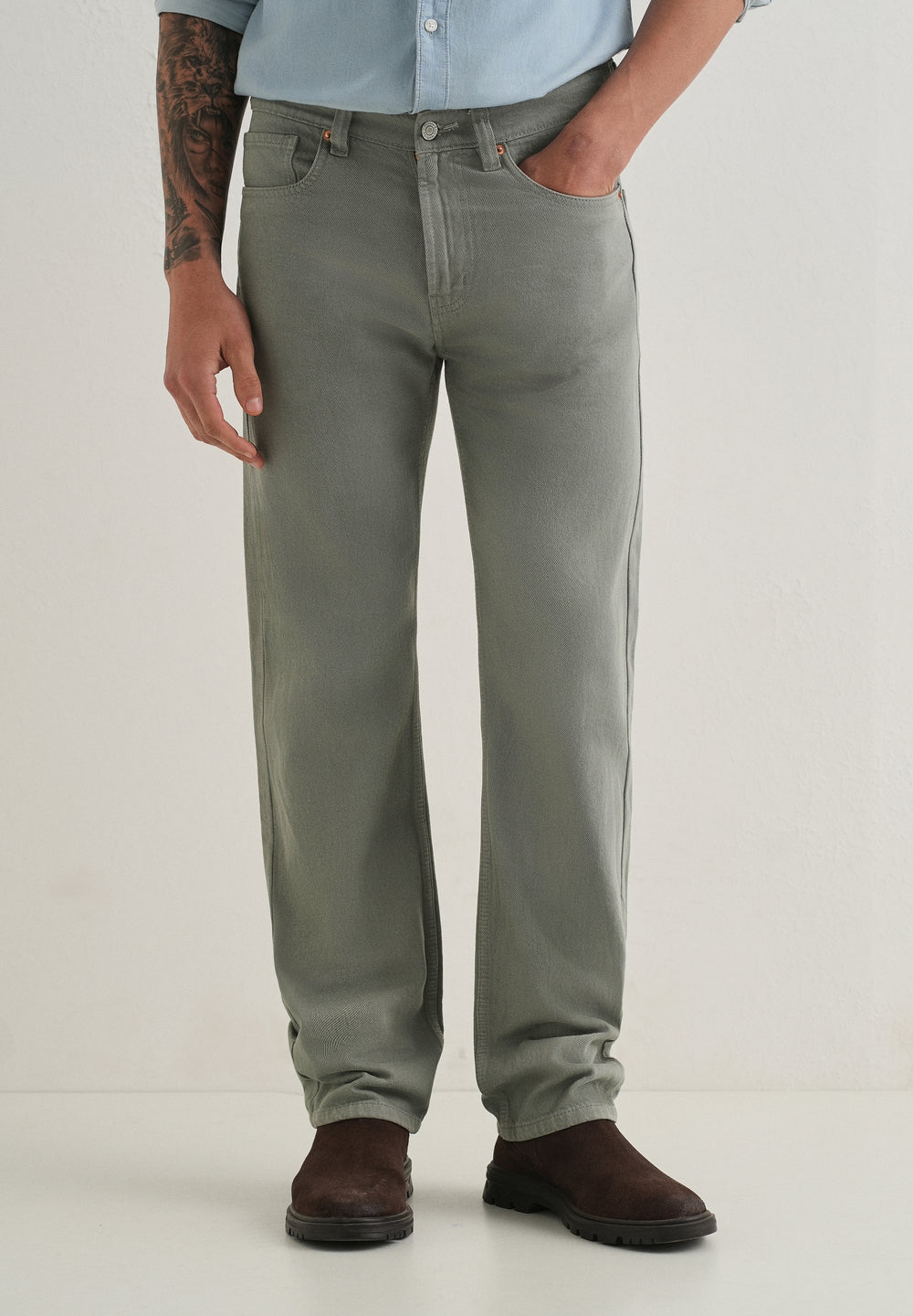 Dark Grey Regular Fit Denim