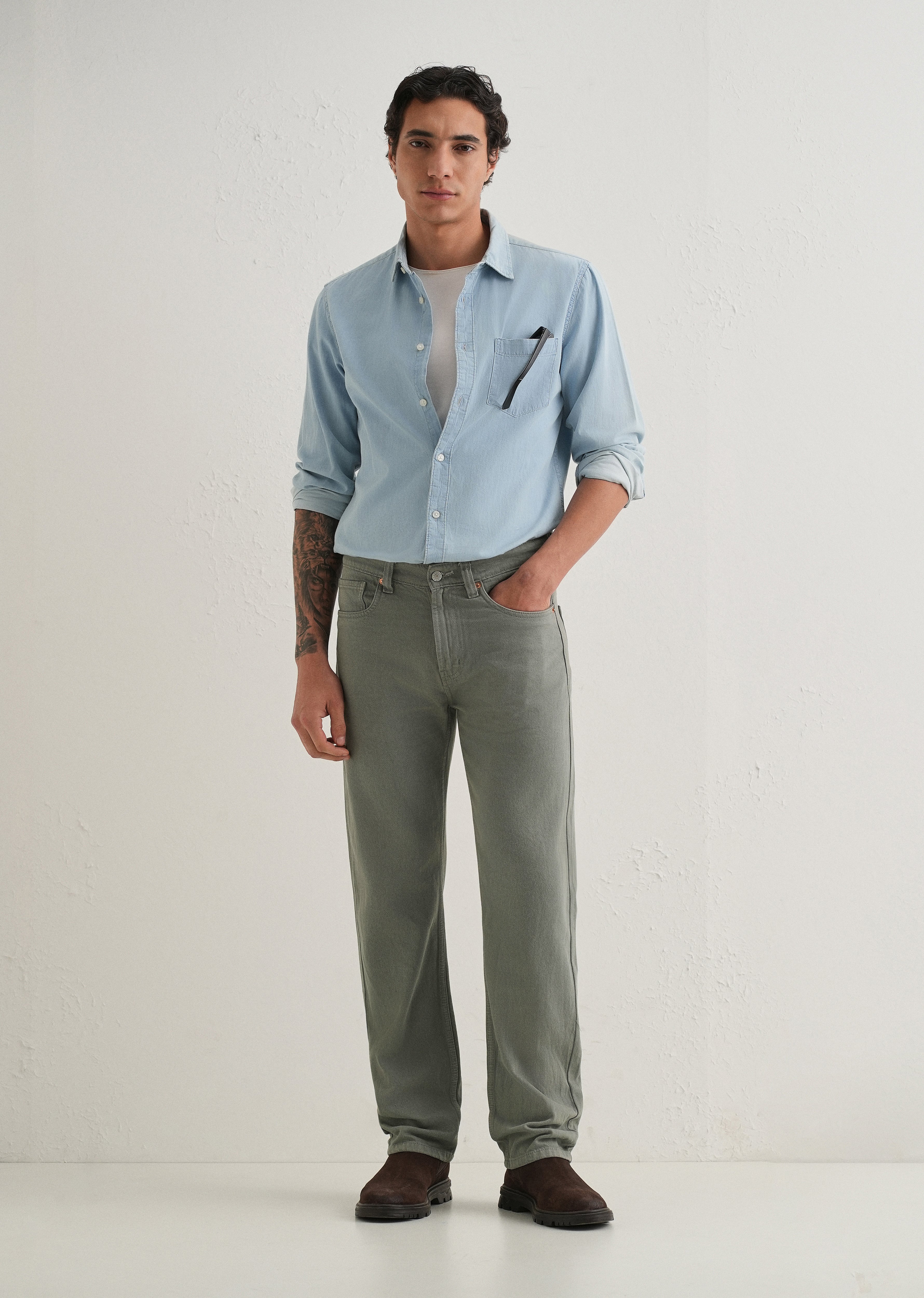 Dark Grey Regular Fit Denim