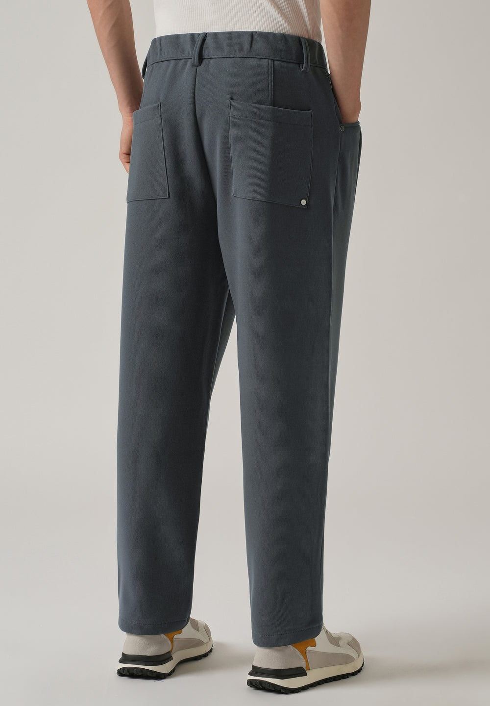 Dark Grey Corduroy Relaxed Fit Drawstring Pant