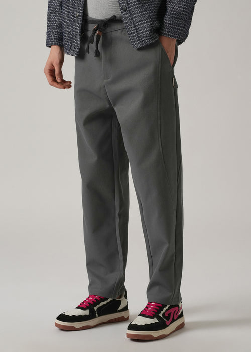 Dark Grey Relaxed Fit Tie Waist Pant