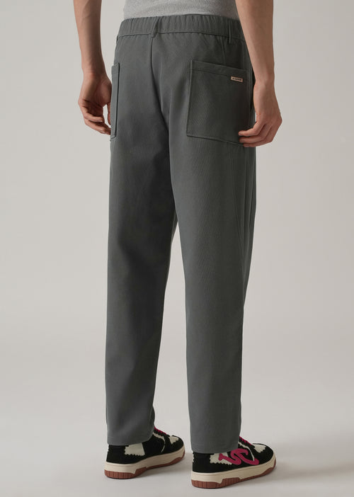 Dark Grey Relaxed Fit Tie Waist Pant