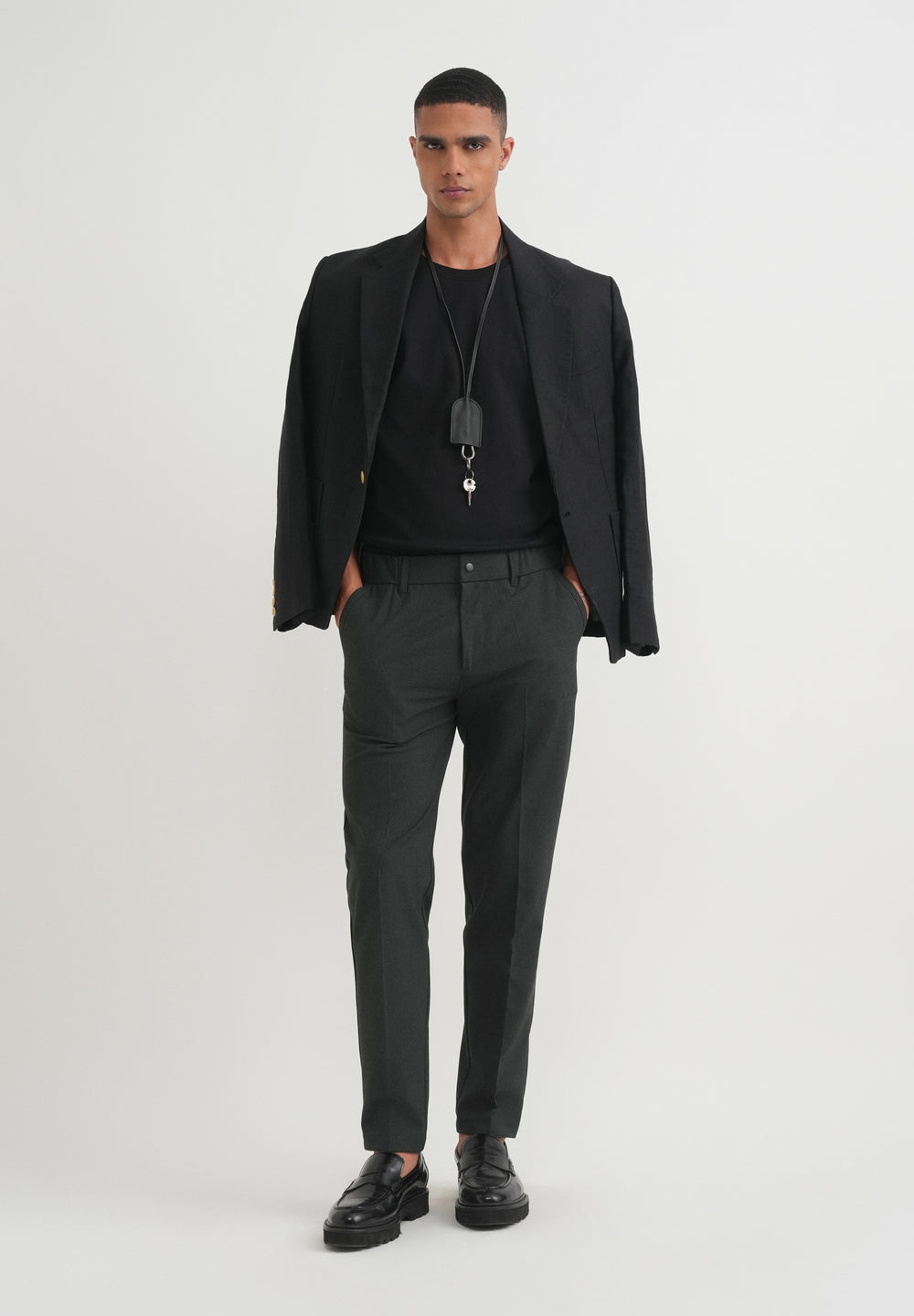 Dark Grey Semi-Elasticated Trouser