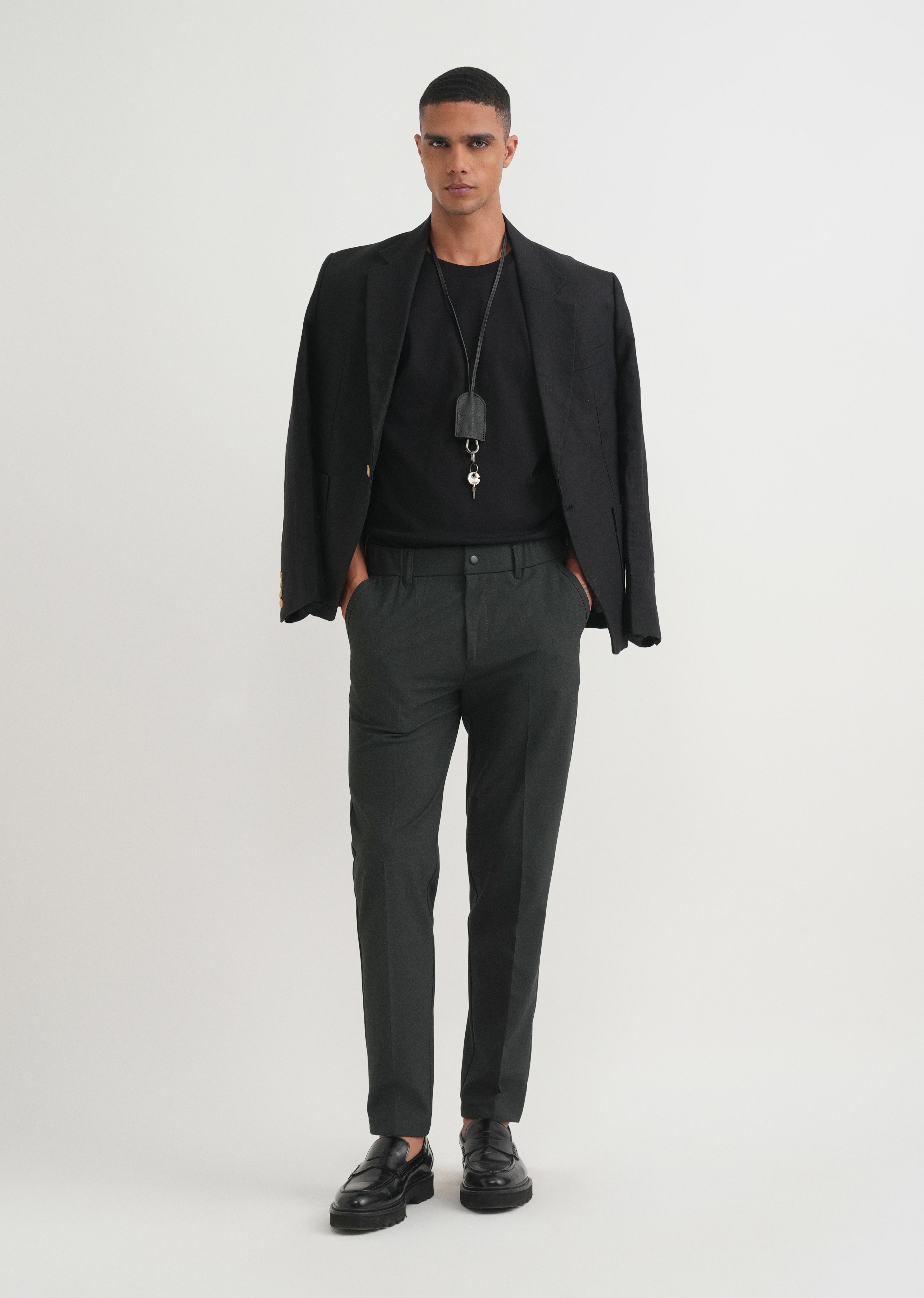 Dark Grey Semi-Elasticated Trouser