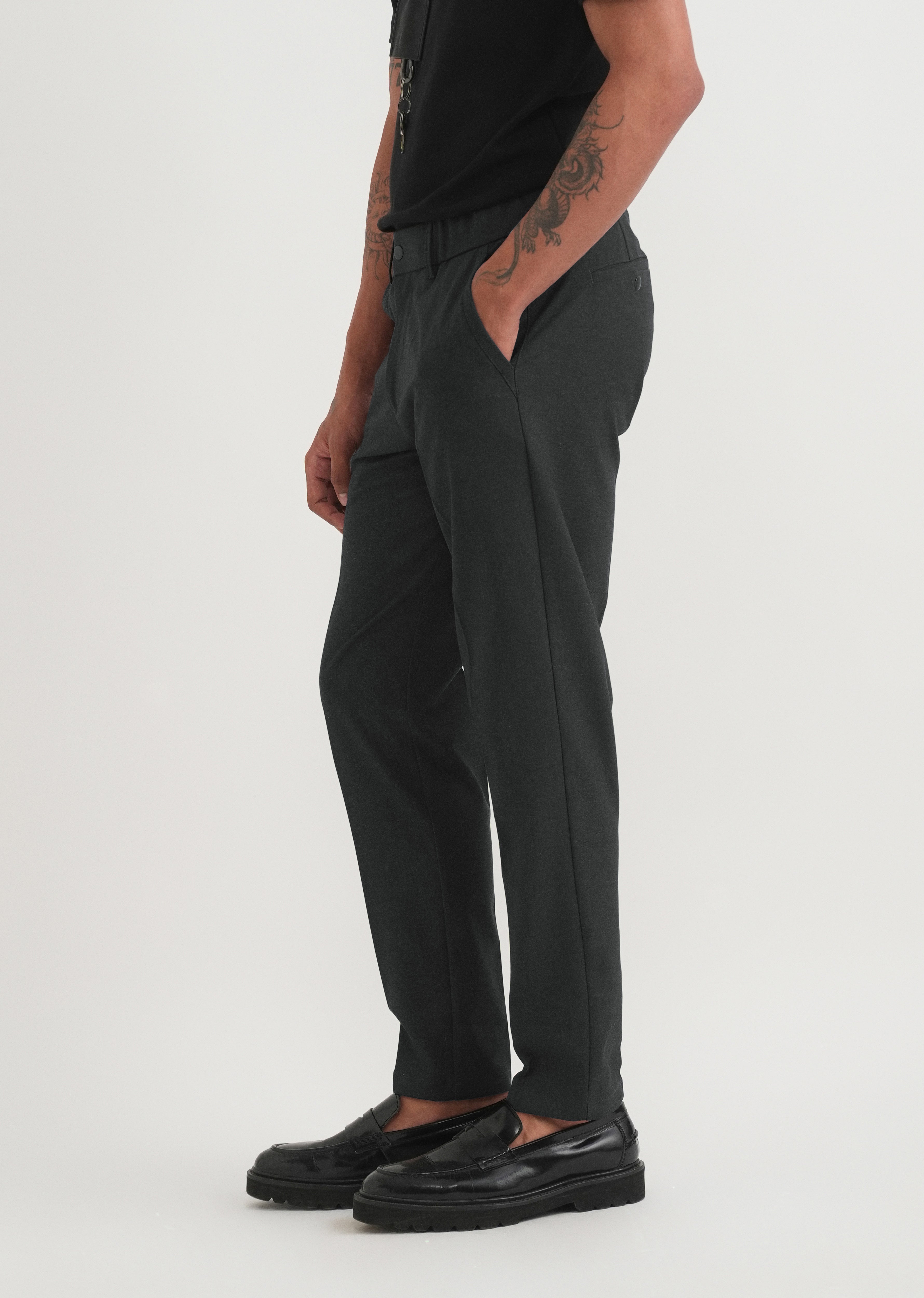 Dark Grey Semi-Elasticated Trouser