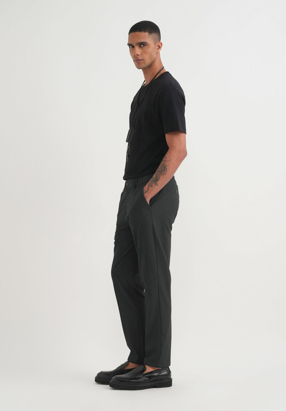 Dark Grey Semi-Elasticated Trouser