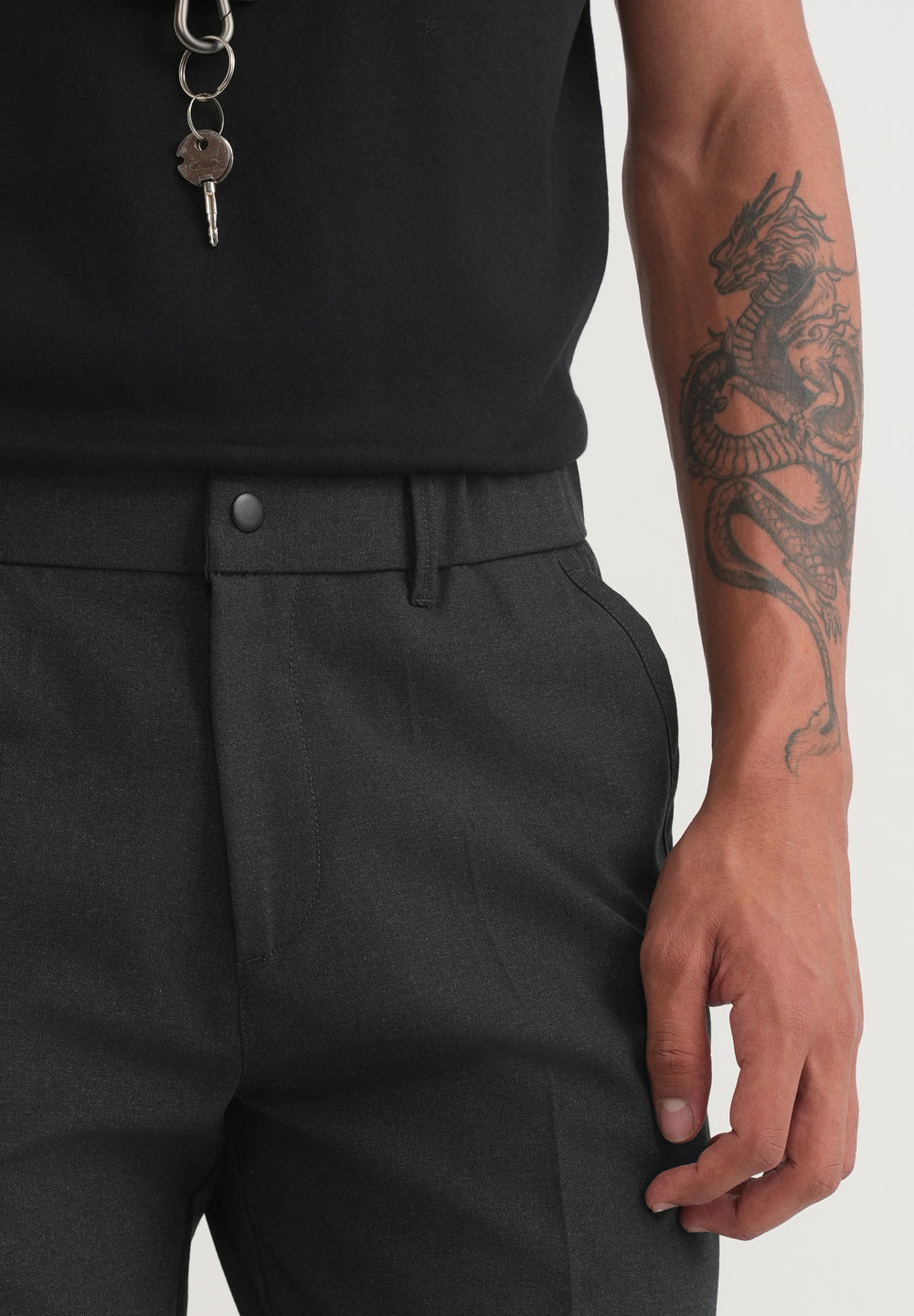 Dark Grey Semi-Elasticated Trouser