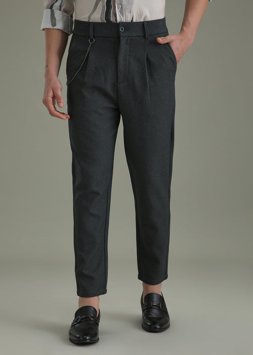 Dark Grey Textured Korean Pant