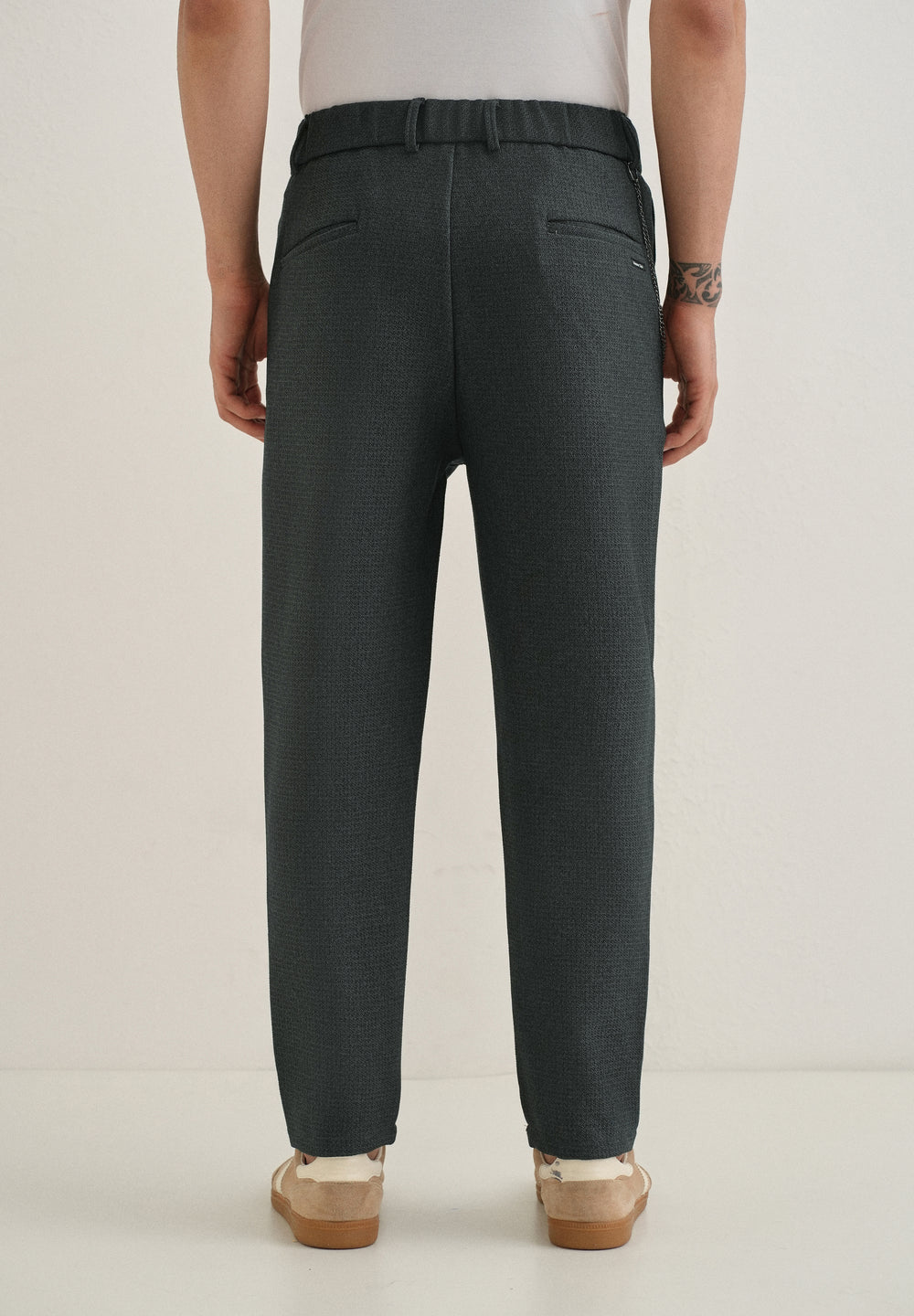 Dark Grey Textured Korean Pant