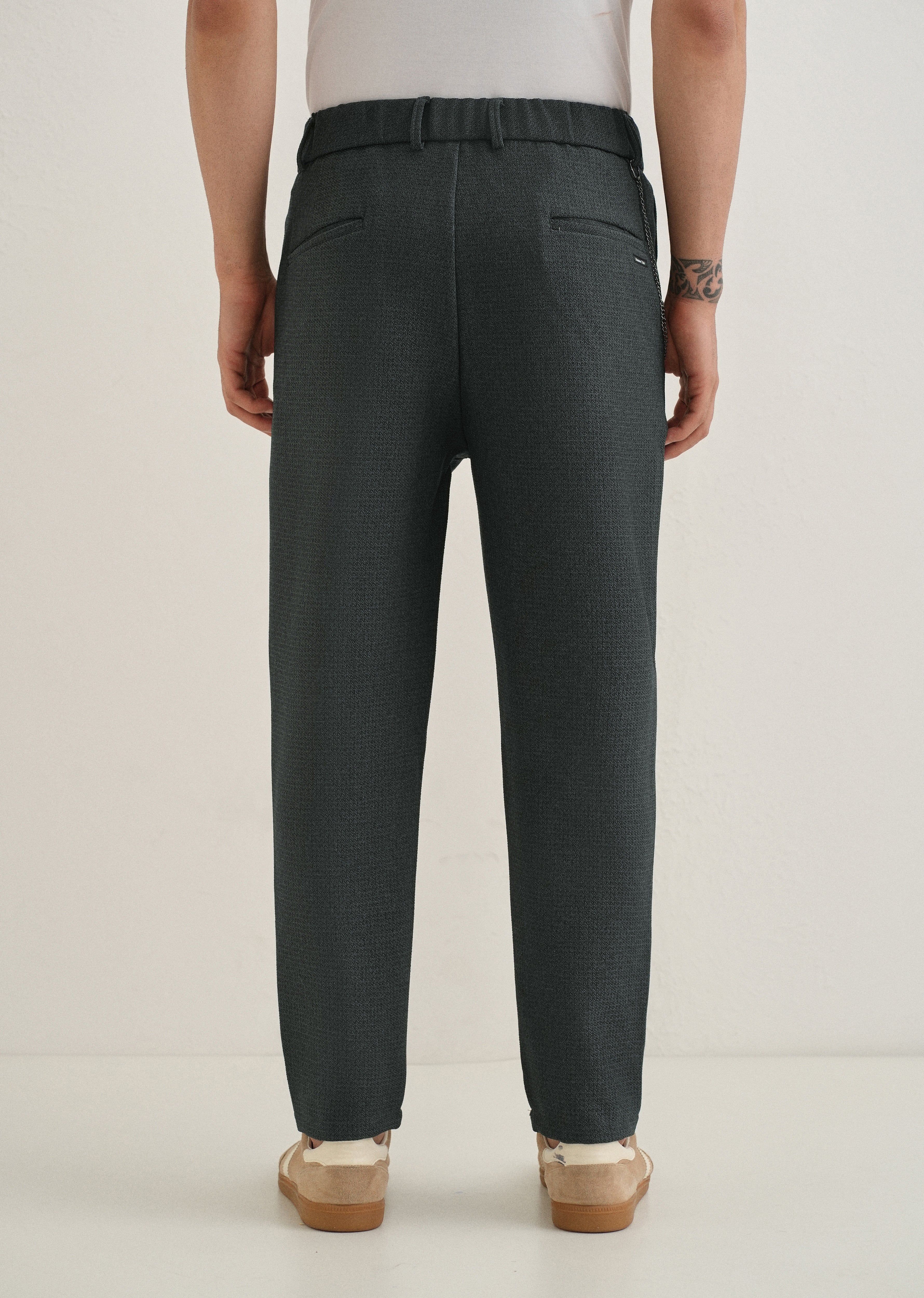 Dark Grey Textured Korean Pant