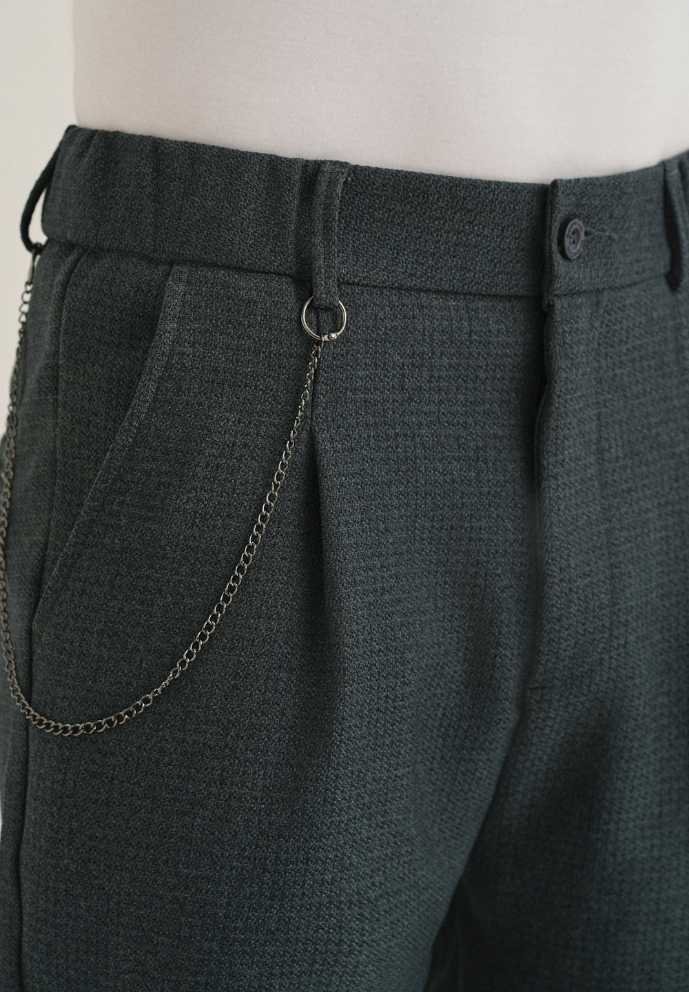 Dark Grey Textured Korean Pant