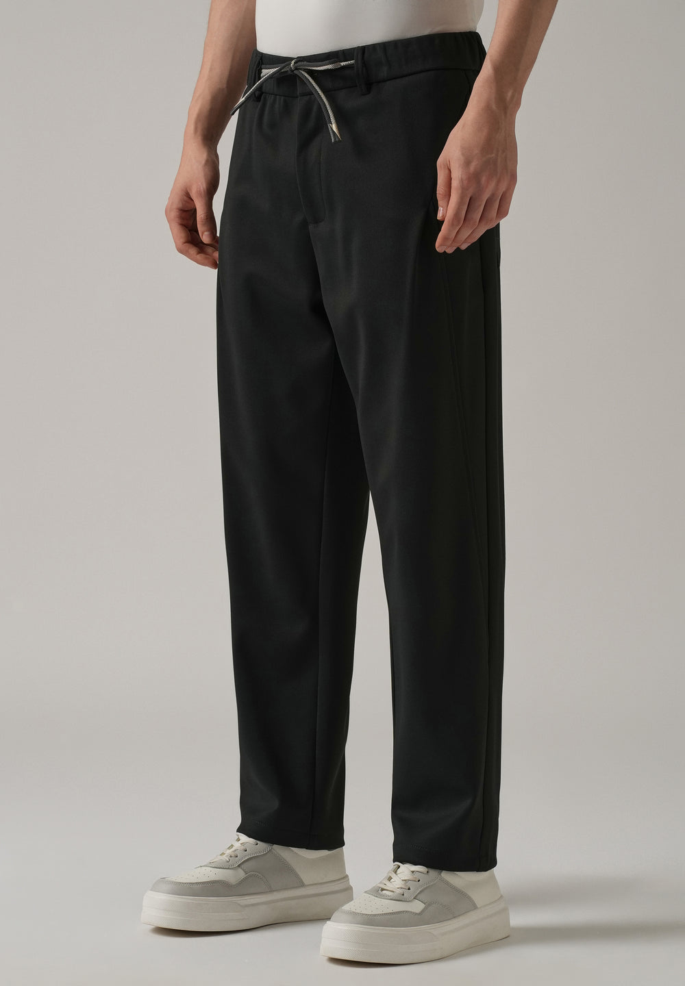 Dark Grey Textured Stretch Pant