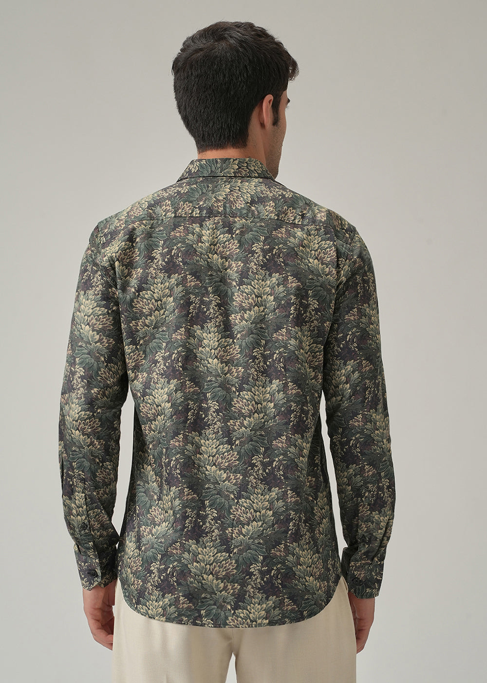 Dark Leaf Print Shirt