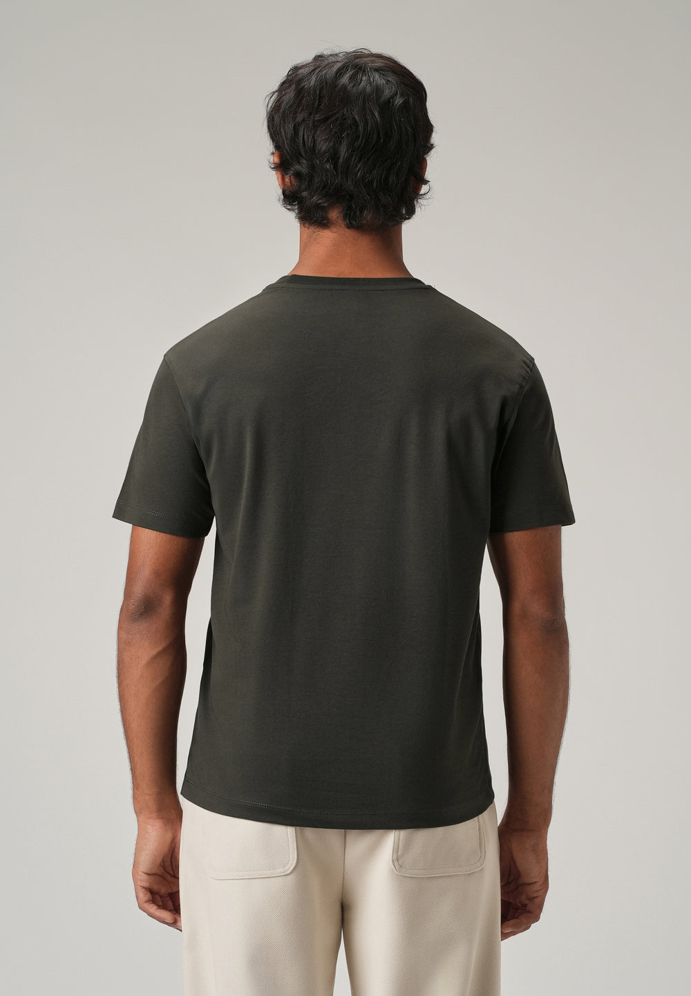 Dark Olive Chest Embroidered Slim Fit T-Shirt