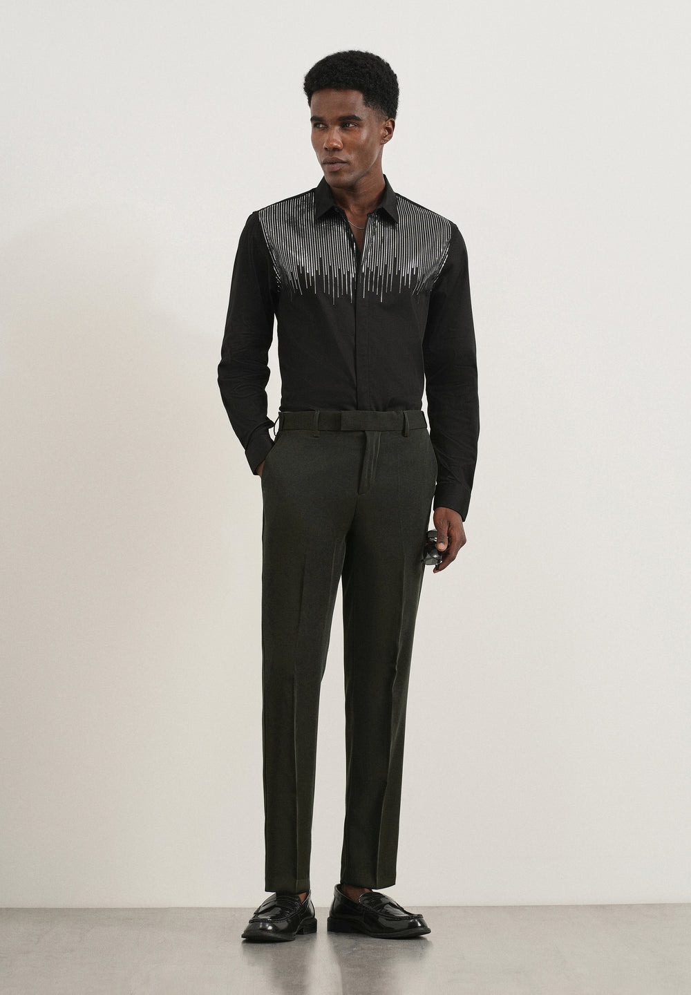 Dark Olive Flex Waist Slim Fit Trouser