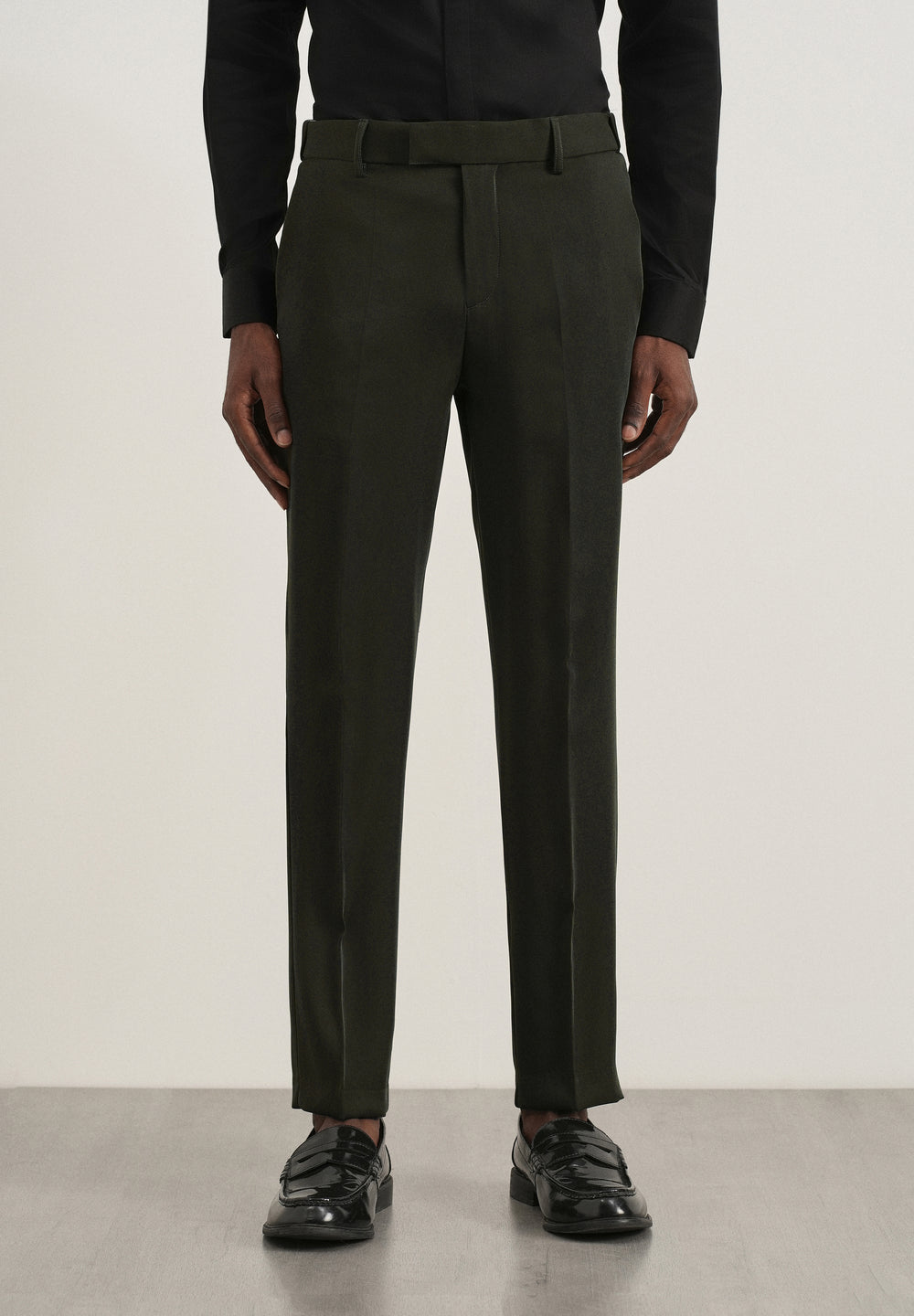 Dark Olive Flex Waist Slim Fit Trouser