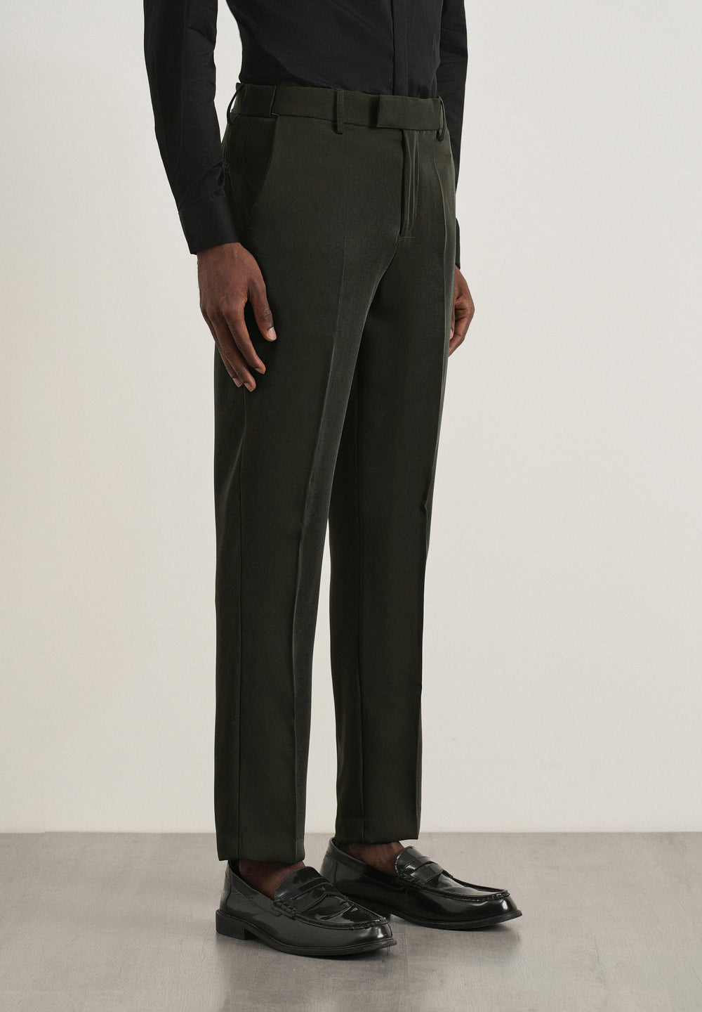Dark Olive Flex Waist Slim Fit Trouser