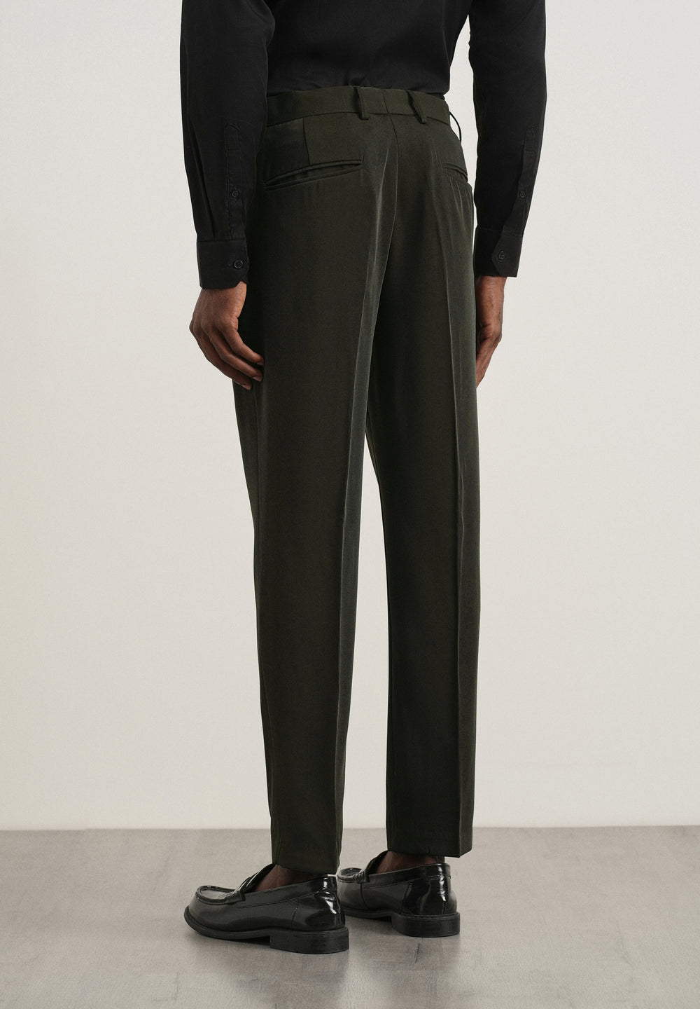 Dark Olive Flex Waist Slim Fit Trouser