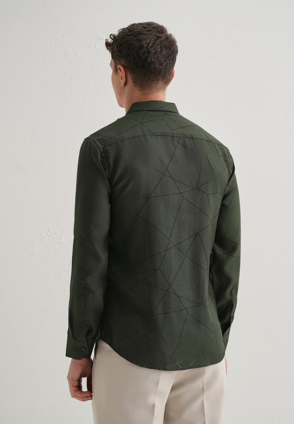 Dark Olive Laser Cut Shirt